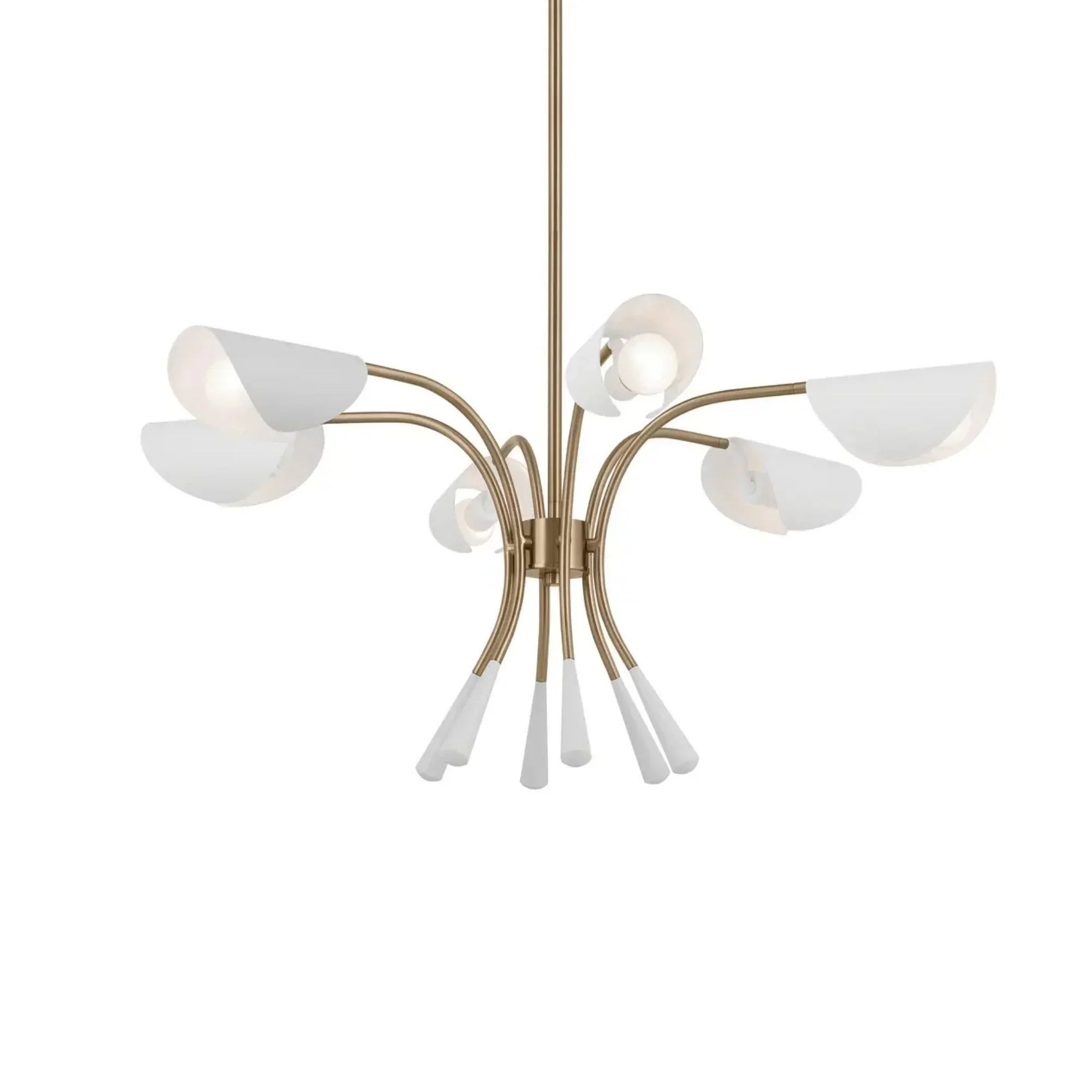 Arcus 39" 6-Light Chandelier, Champagne Bronze & White Finish