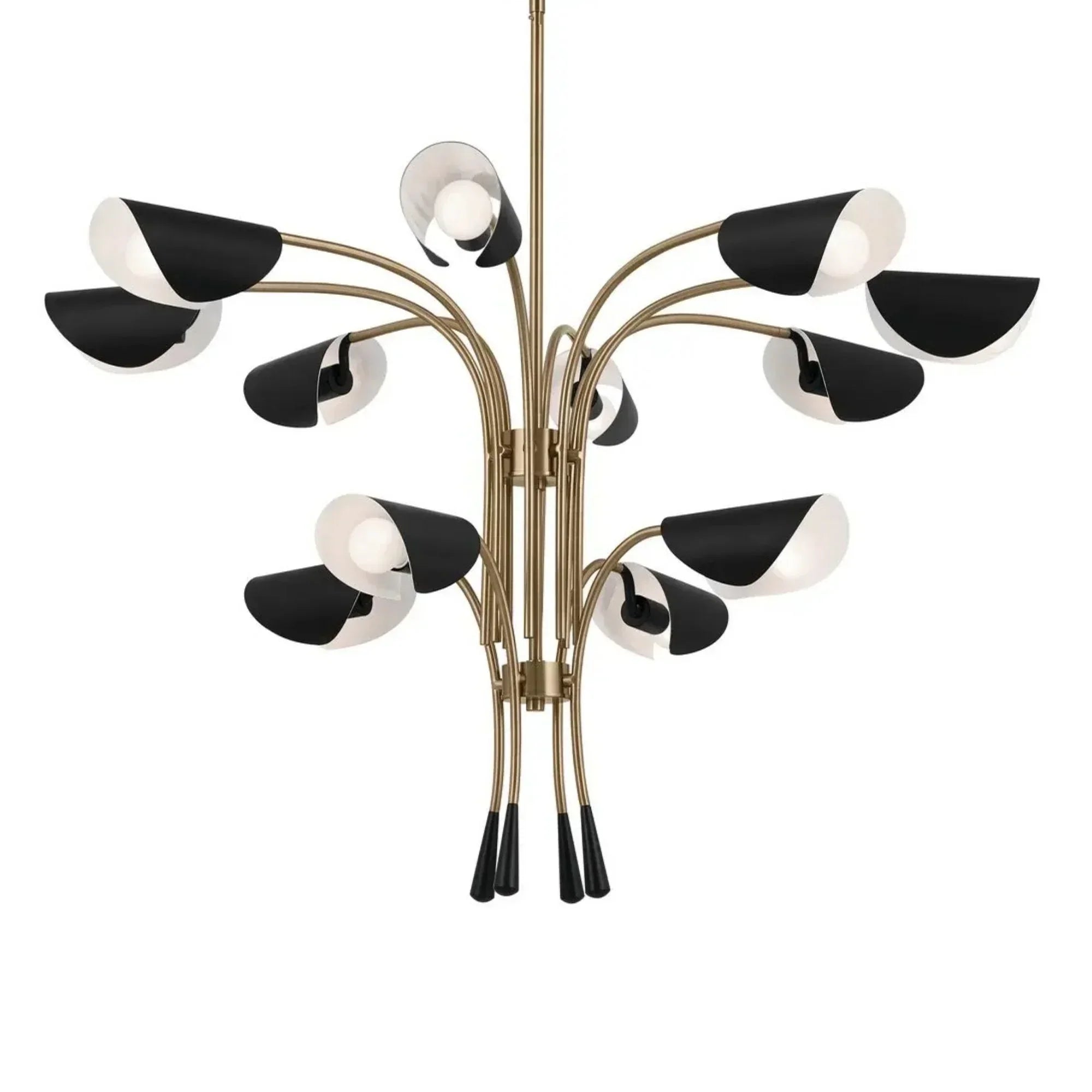 Arcus 46" 12-Light Chandelier, Champagne Bronze & Black Finish