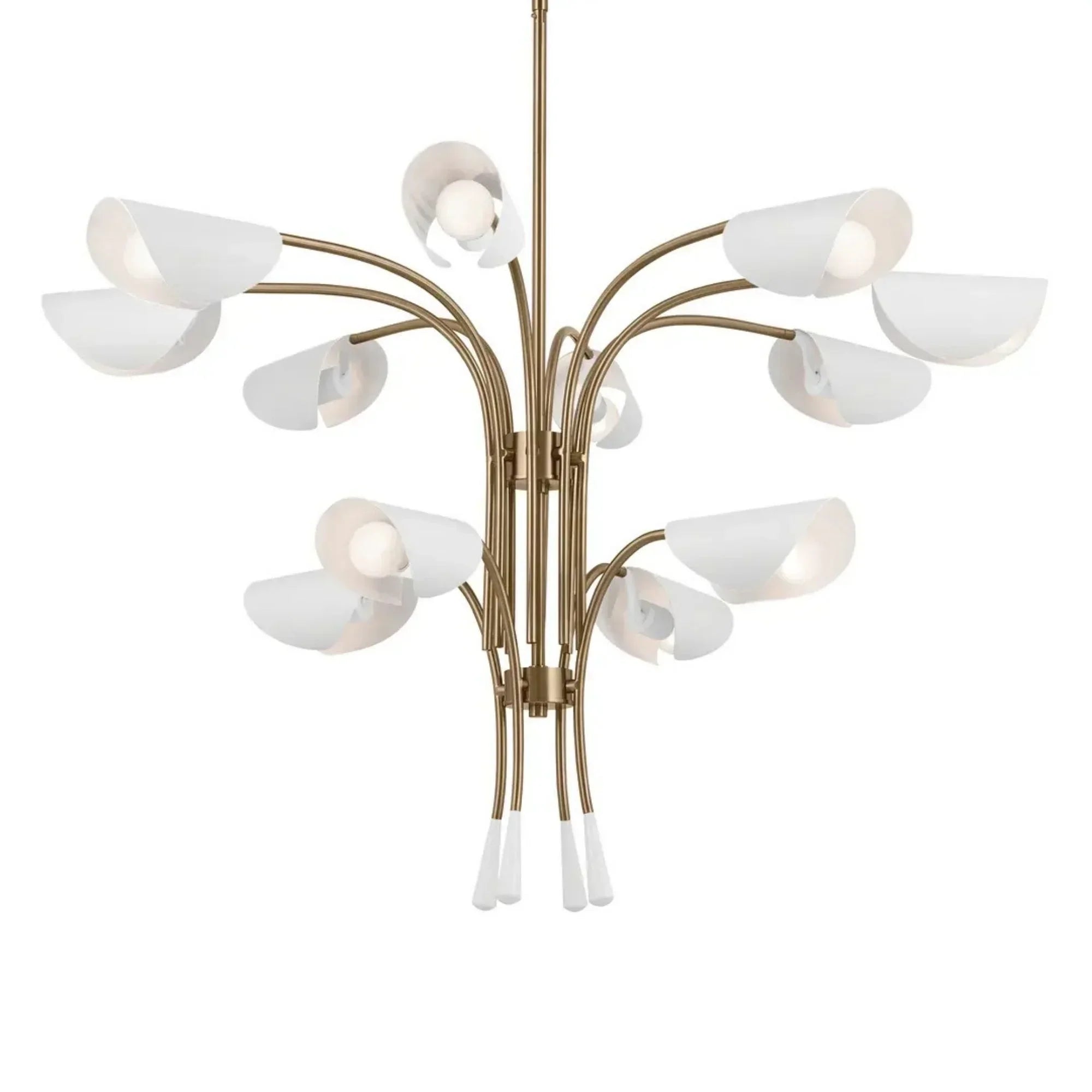 Arcus 46" 12-Light Chandelier, Champagne Bronze & White Finish