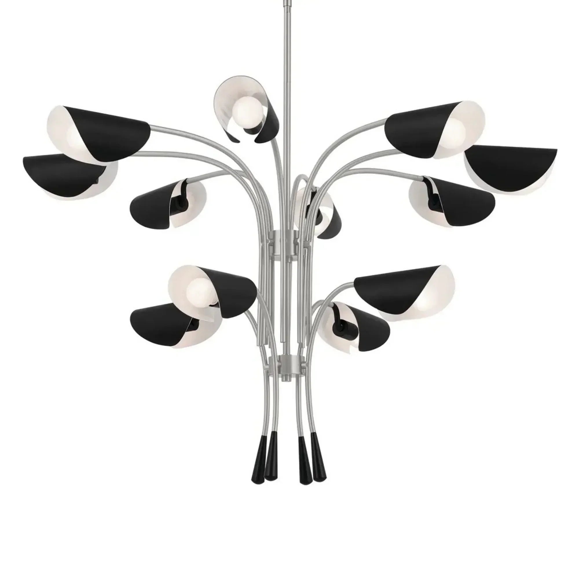 Arcus 46" 12-Light Chandelier, Satin Nickel Finish