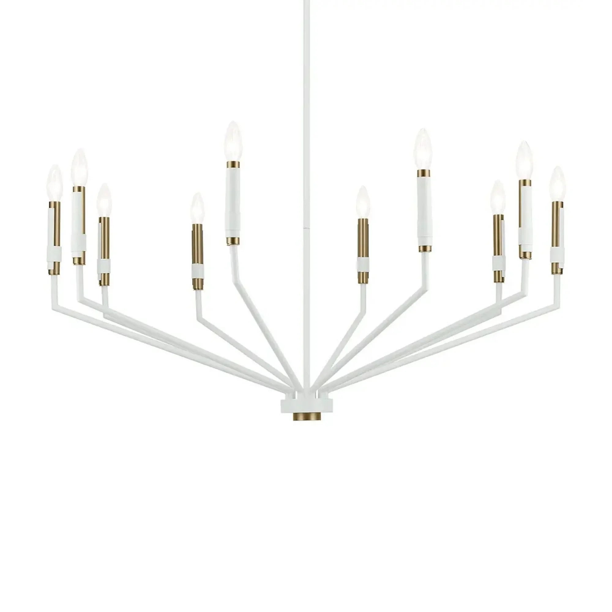 Armand 38" 10-Light Chandelier, White Finish