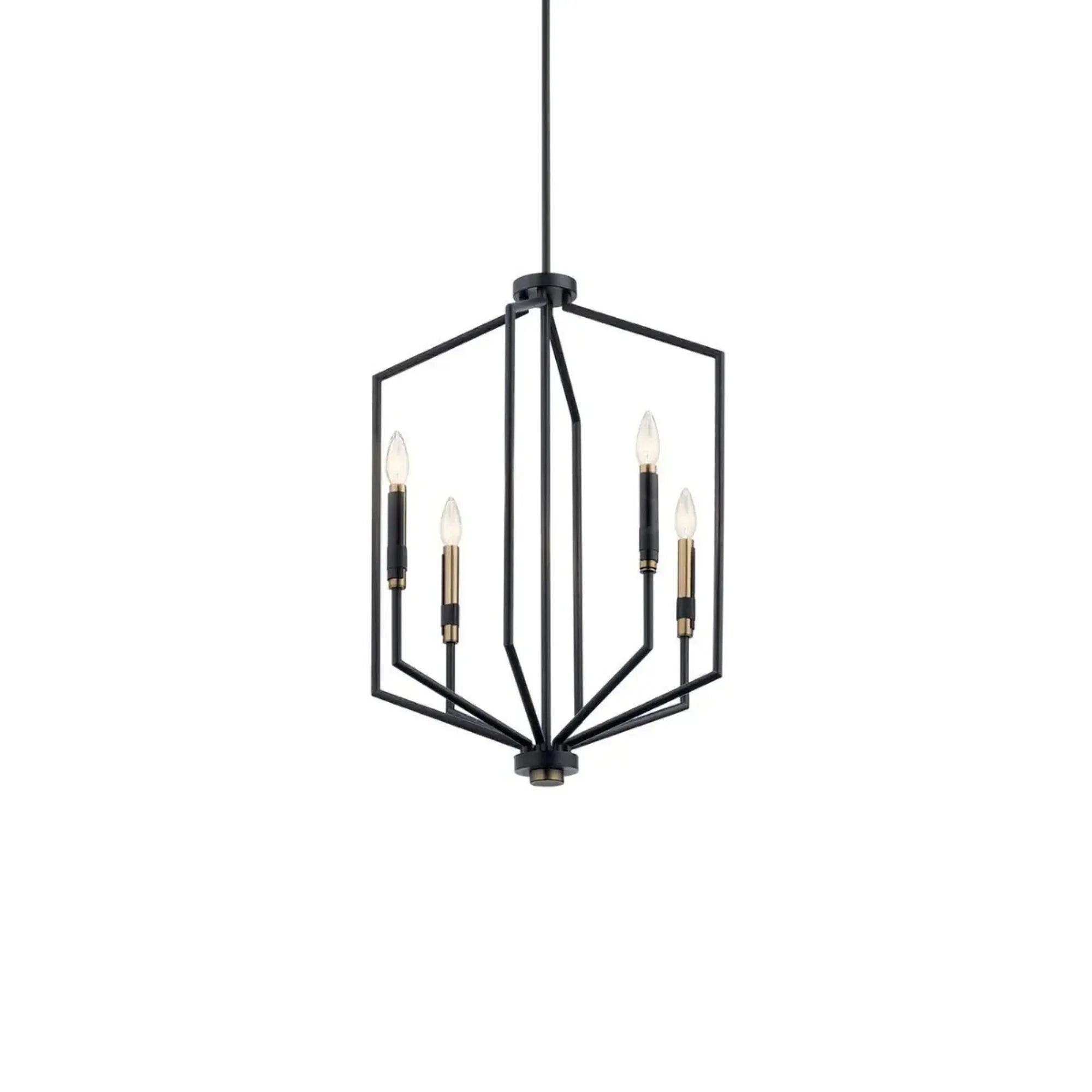 Armand 19" 4-Light Foyer Pendant, Black Finish