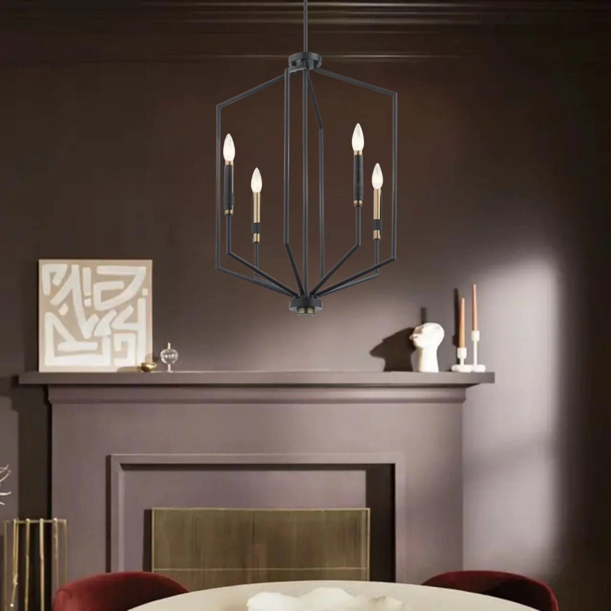 Armand 19" 4-Light Foyer Pendant, Black Finish