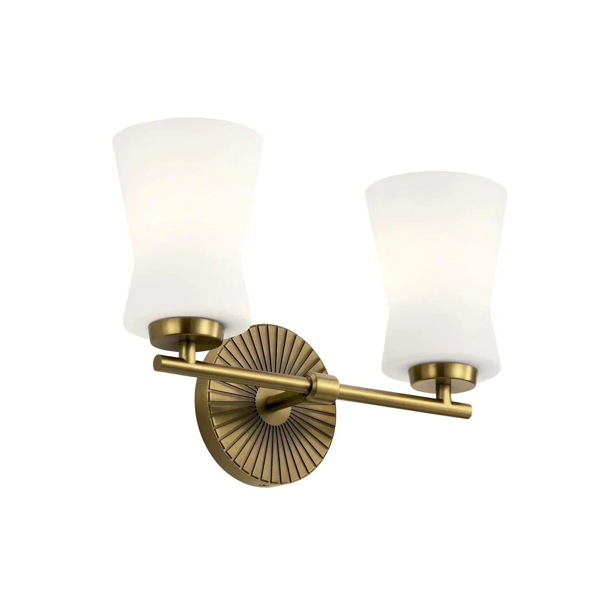 Brianne 15" 2-Light Bath Vanity Light, Brushed Natural Brass Finish