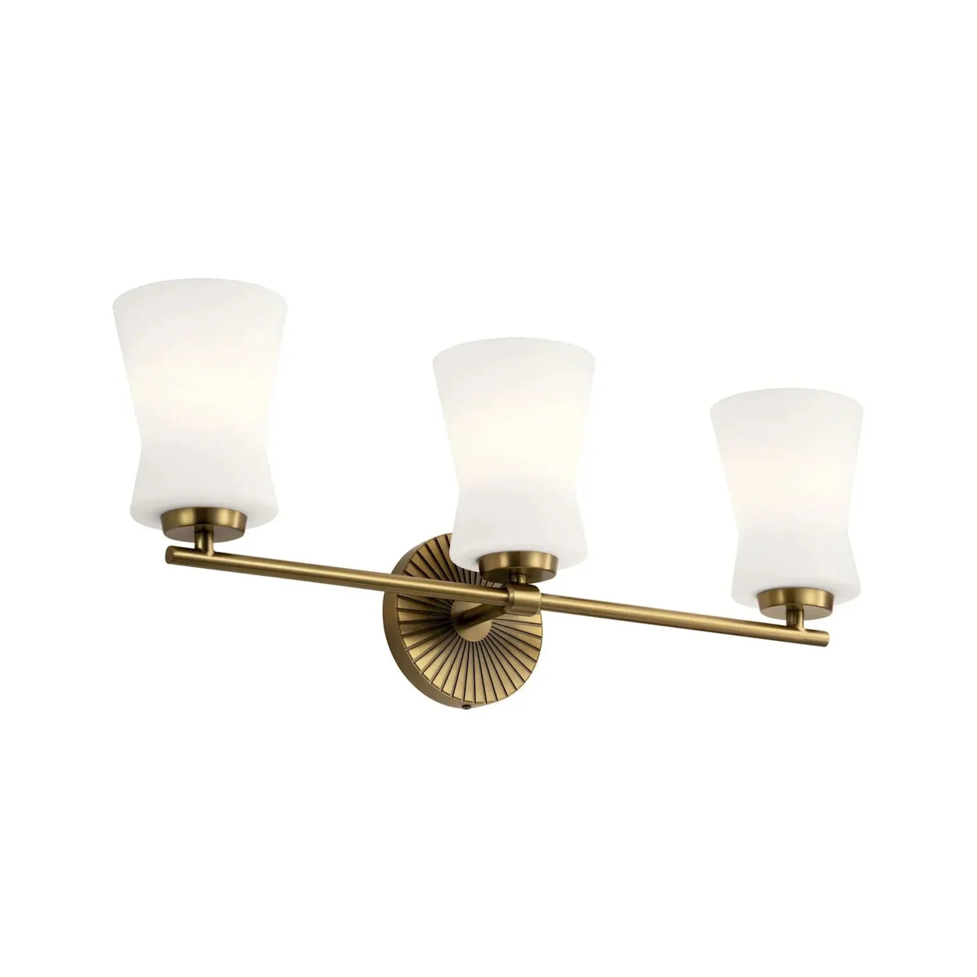 Brianne 25" 3-Light Bath Vanity Light, Brushed Natural Brass Finish