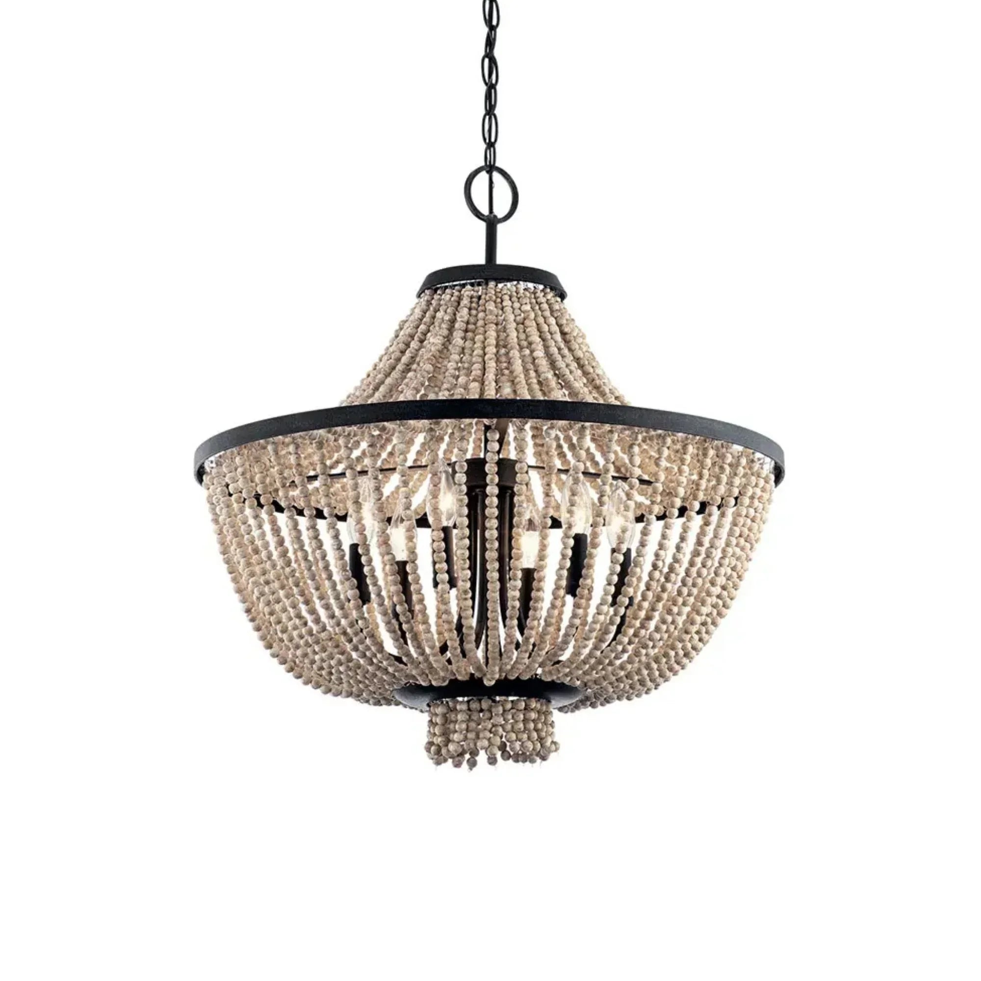 Brisbane 24" 6-Light Chandelier, Distressed Black Finish