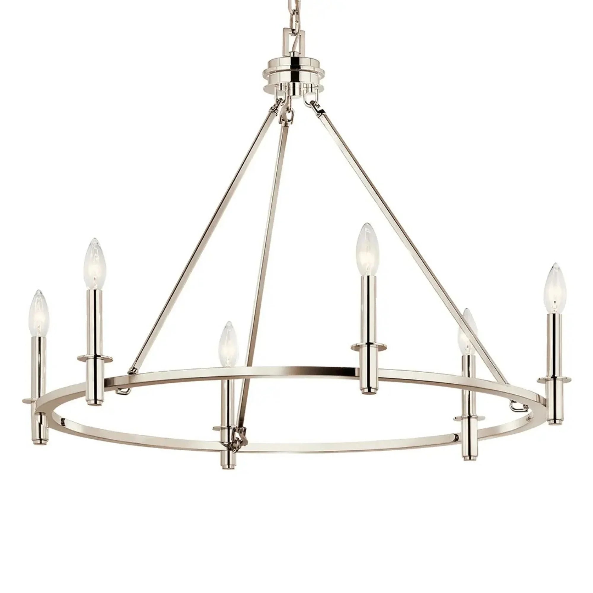 Carrick 32" 6-Light Chandelier, Polished Nickel Finish