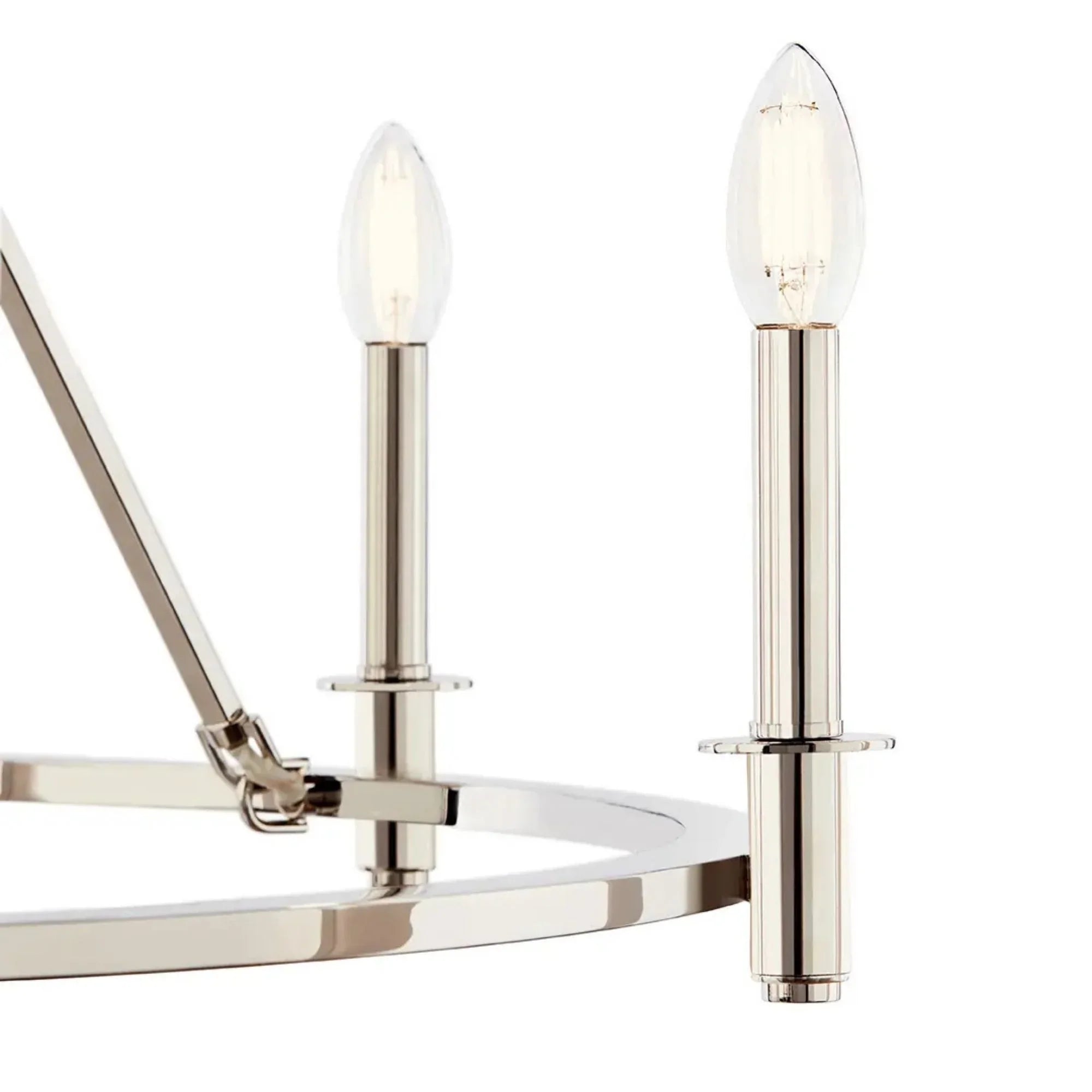 Carrick 54" 10-Light Chandelier, Polished Nickel Finish - Bees Lighting