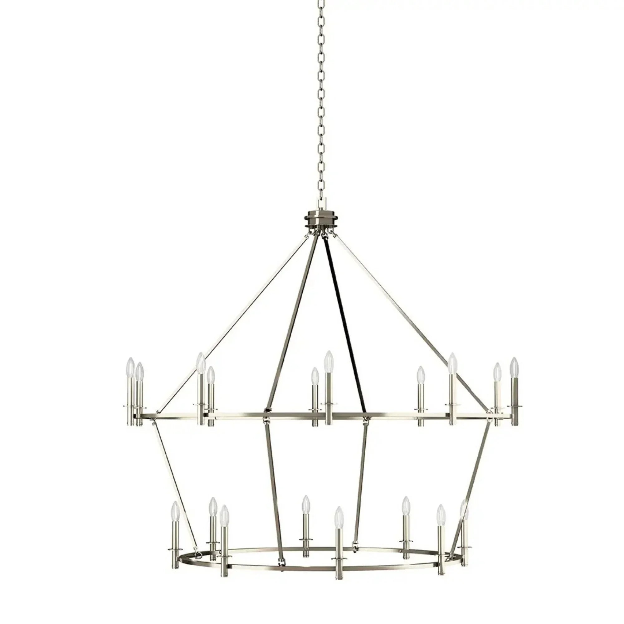 Carrick 54" 18-Light Chandelier, Polished Nickel Finish