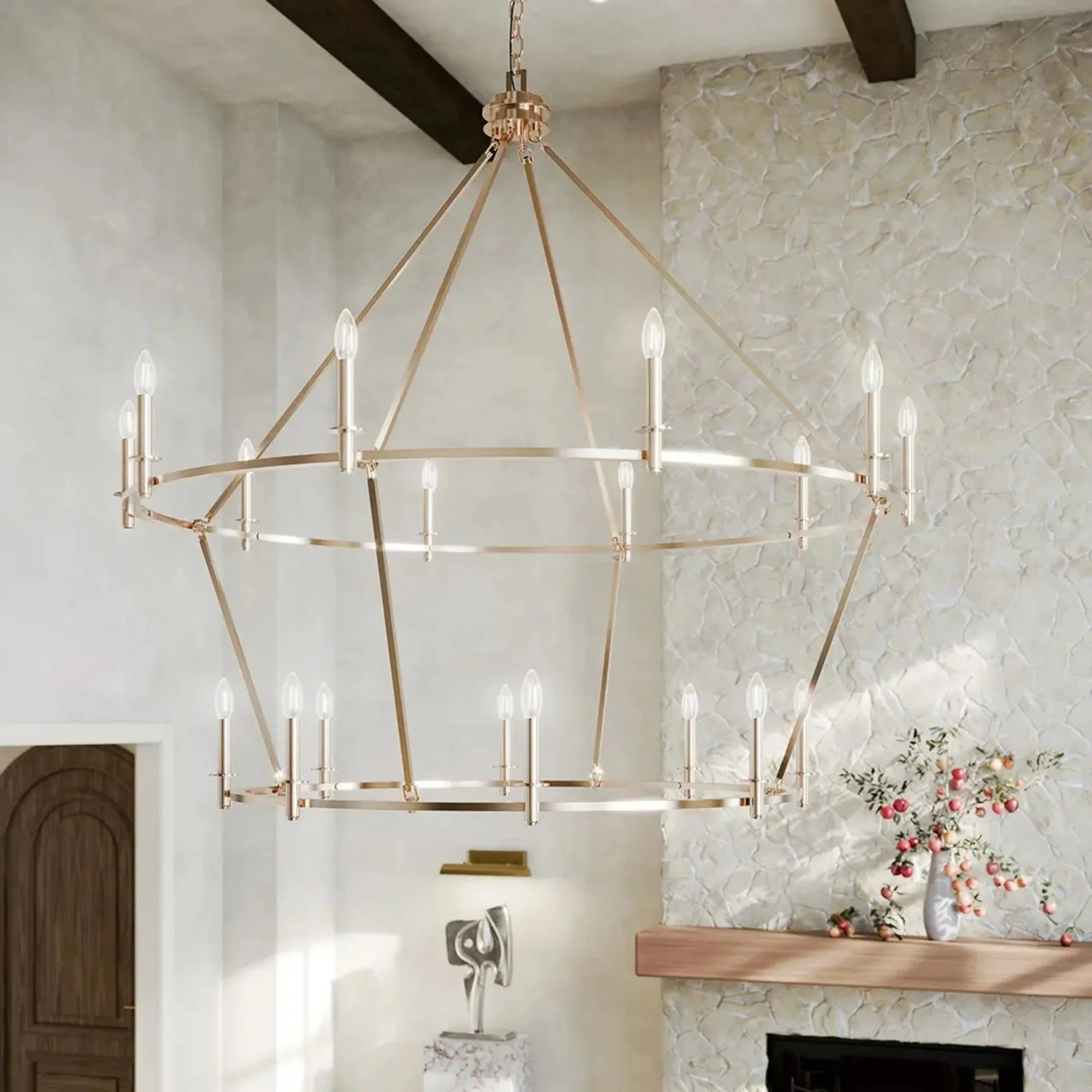 Carrick 54" 18-Light Chandelier, Polished Nickel Finish