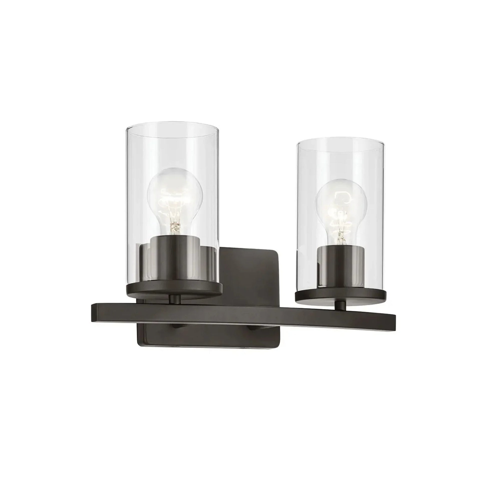 Crosby 15" 2-Light Bath Vanity Light, Olde Bronze Finish, Clear Glass - Bees Lighting