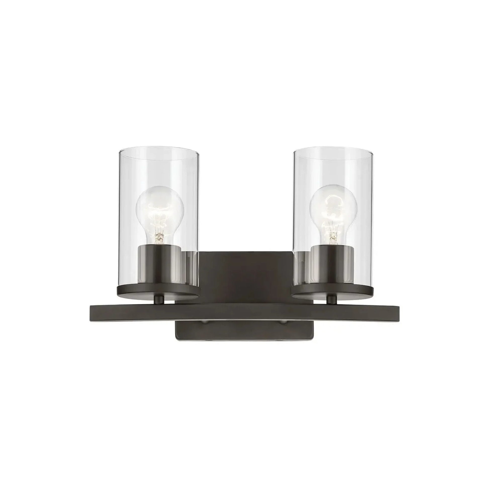 Crosby 15" 2-Light Bath Vanity Light, Olde Bronze Finish, Clear Glass - Bees Lighting