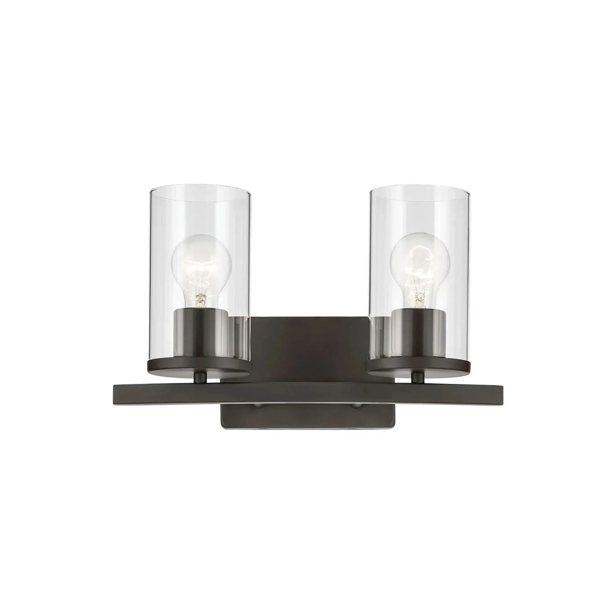 Crosby 15" 2-Light Bath Vanity Light, Olde Bronze Finish, Clear Glass - Bees Lighting