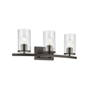 Crosby 23" 3-Light Bath Vanity Light, Olde Bronze Finish, Clear Glass