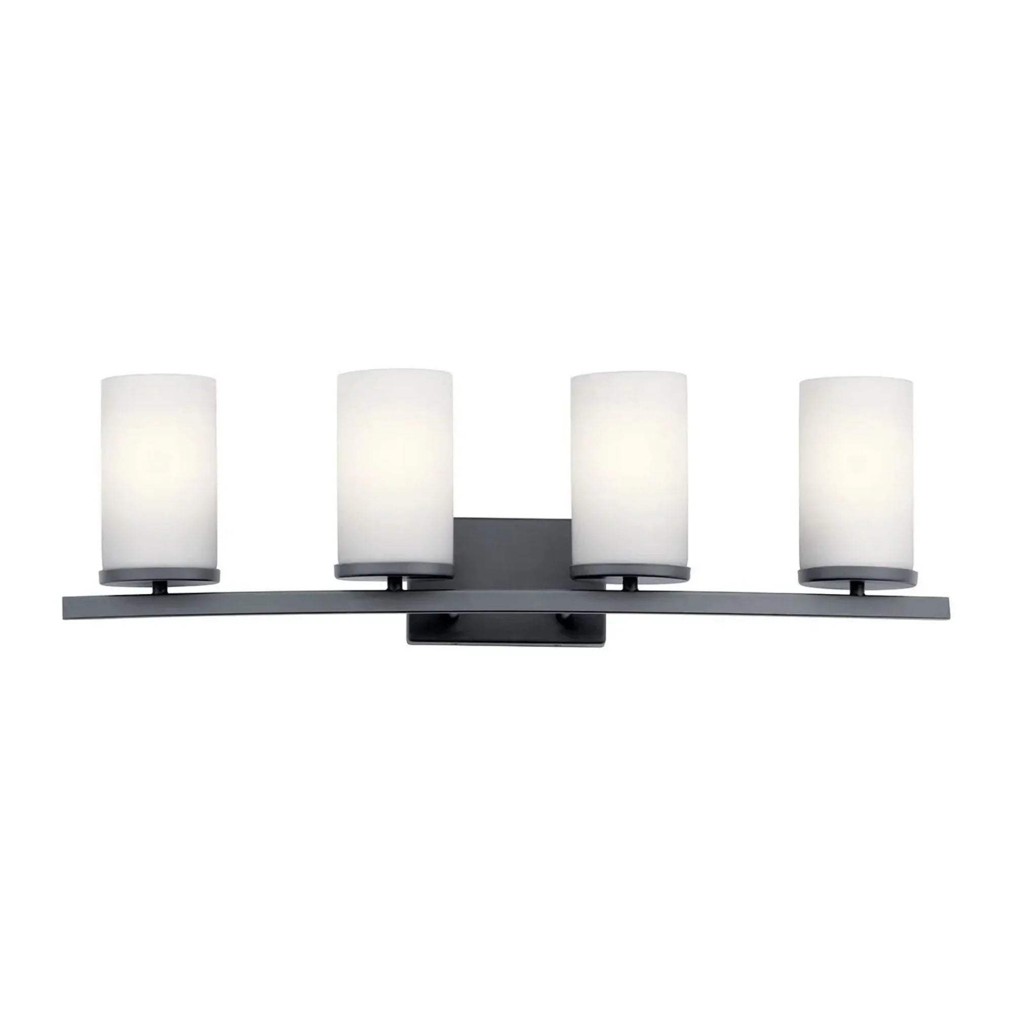 Crosby 31" 4-Light Bath Vanity Light, Black Finish, Etched Glass