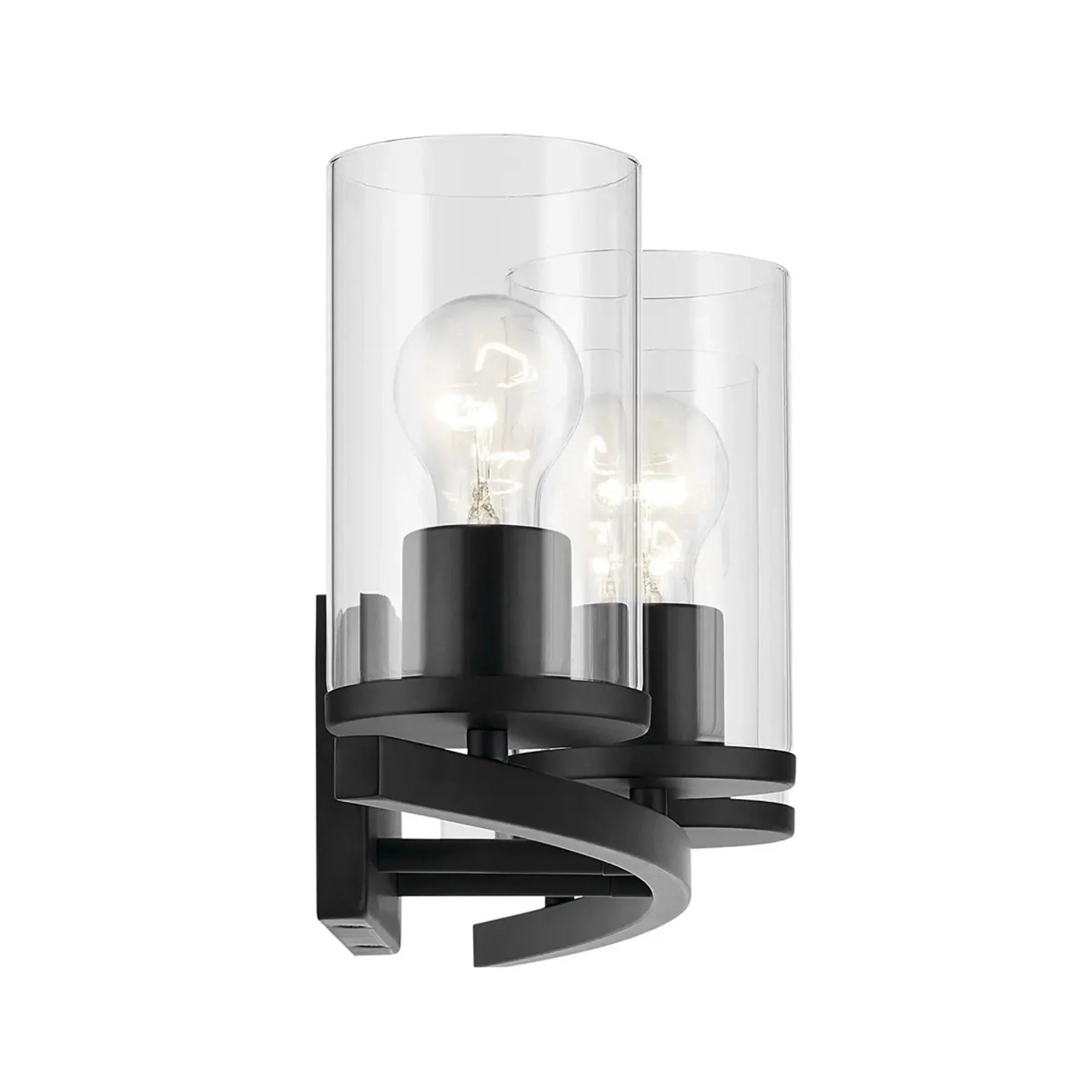 Crosby 31" 4-Light Bath Vanity Light, Black Finish, Clear Glass