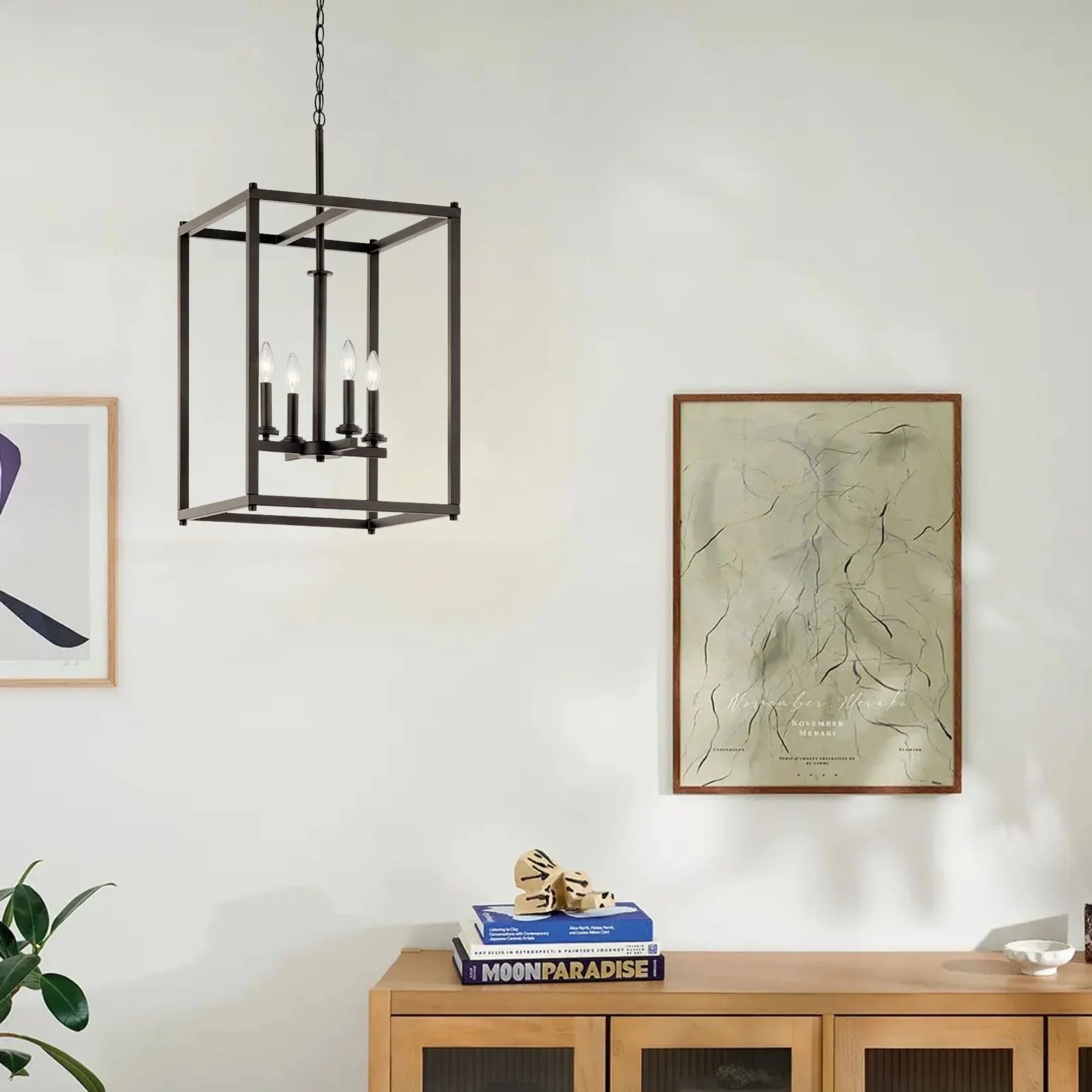 Crosby 16" 4-Light Foyer Pendant, Olde Bronze Finish - Bees Lighting