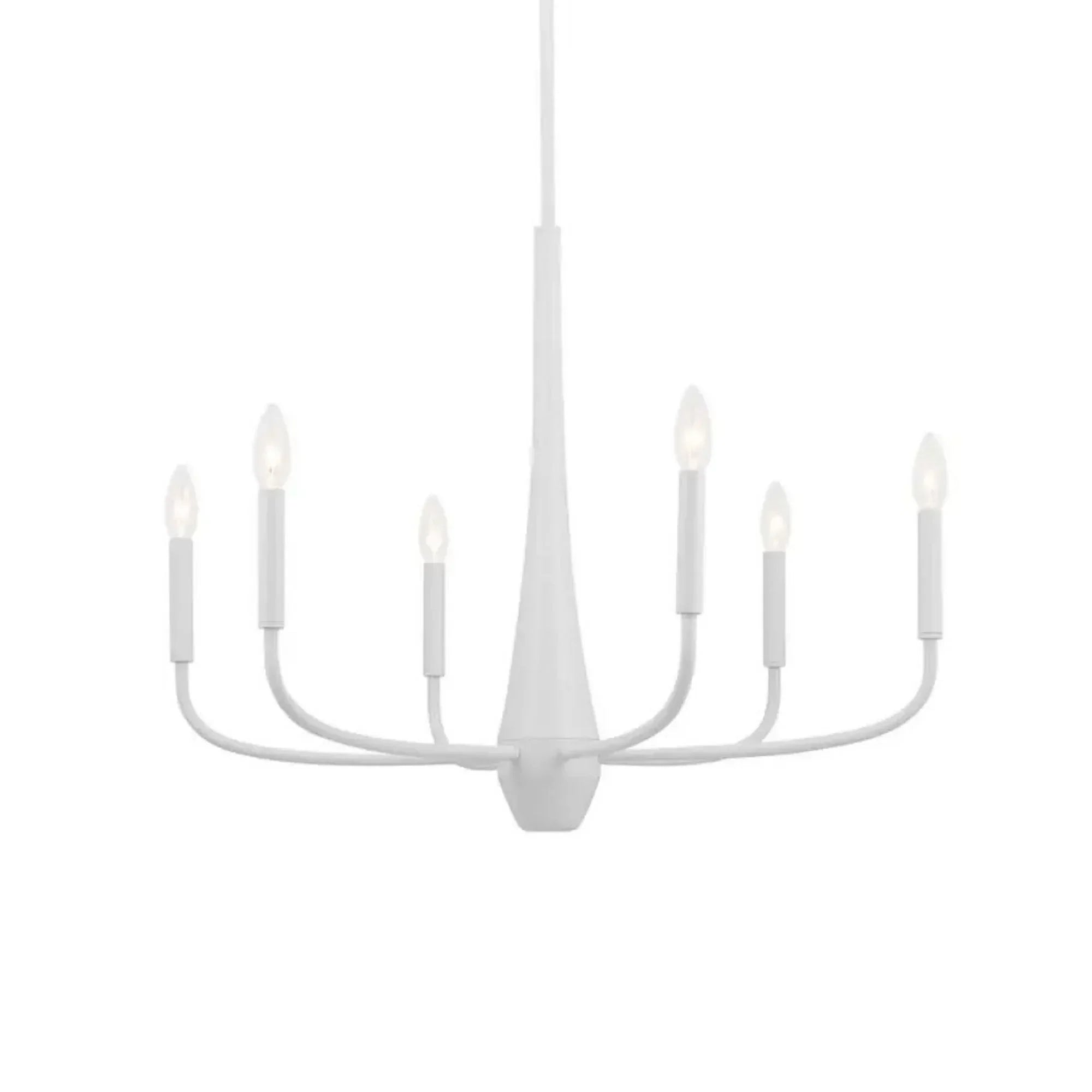 Deela 28" 6-Light Chandelier, White Finish