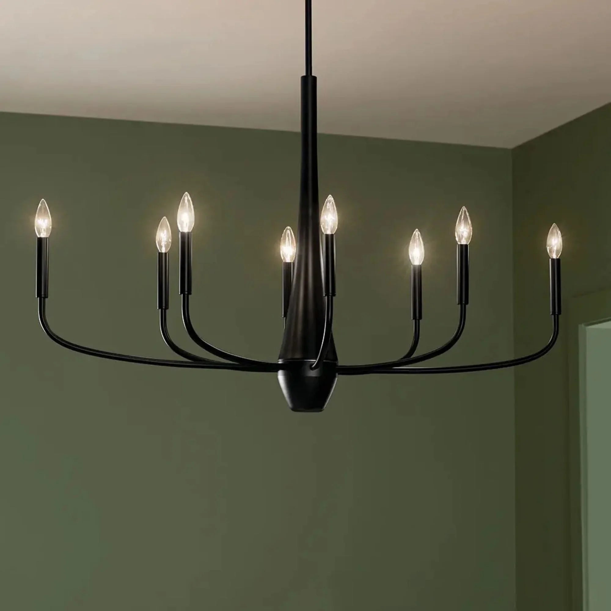 Deela 41" 8-Light Chandelier, Black Finish