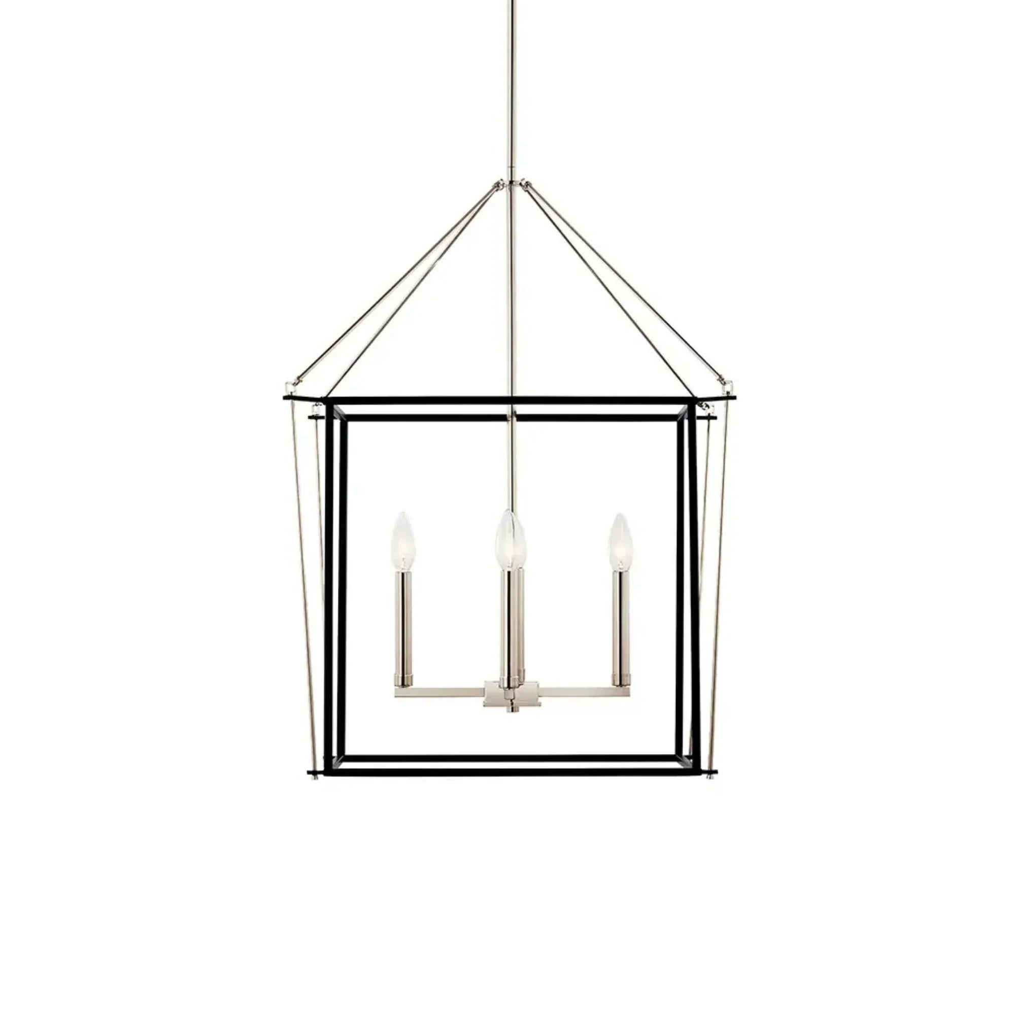 Eisley 22" 4-Light Foyer Pendant, Polished Nickel Finish