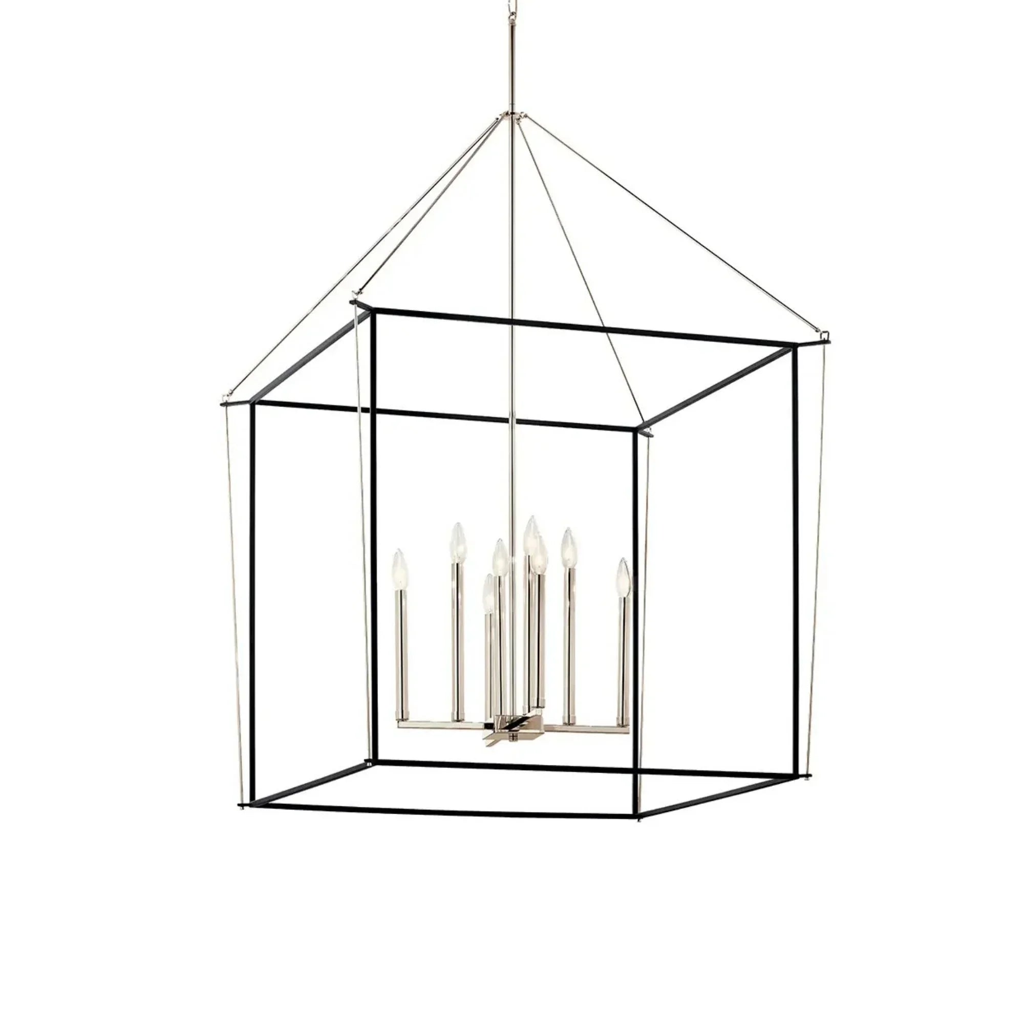 Eisley 35" 8-Light Foyer Pendant, Polished Nickel Finish
