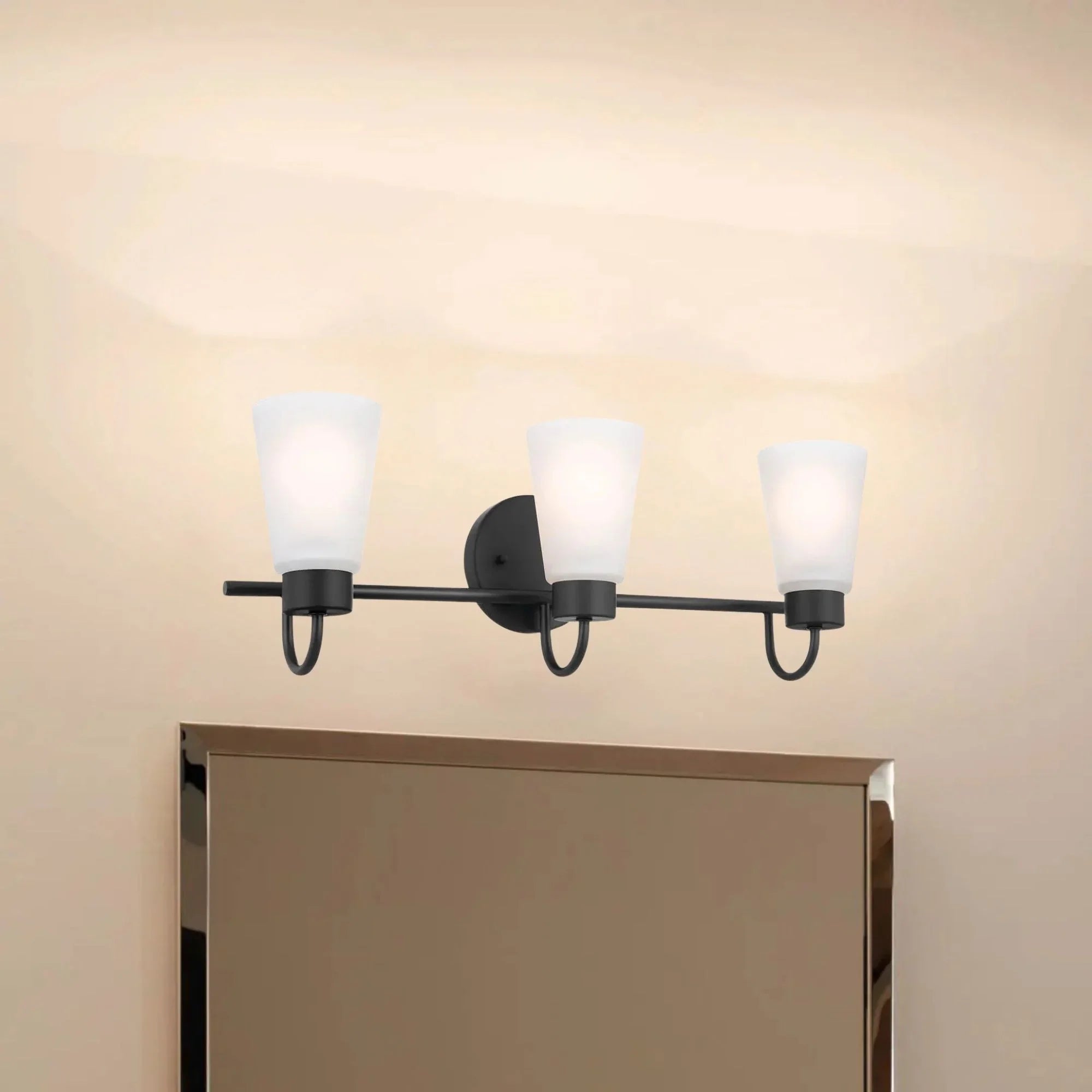 Erma 23" 3-Light Bath Vanity Light, Black Finish