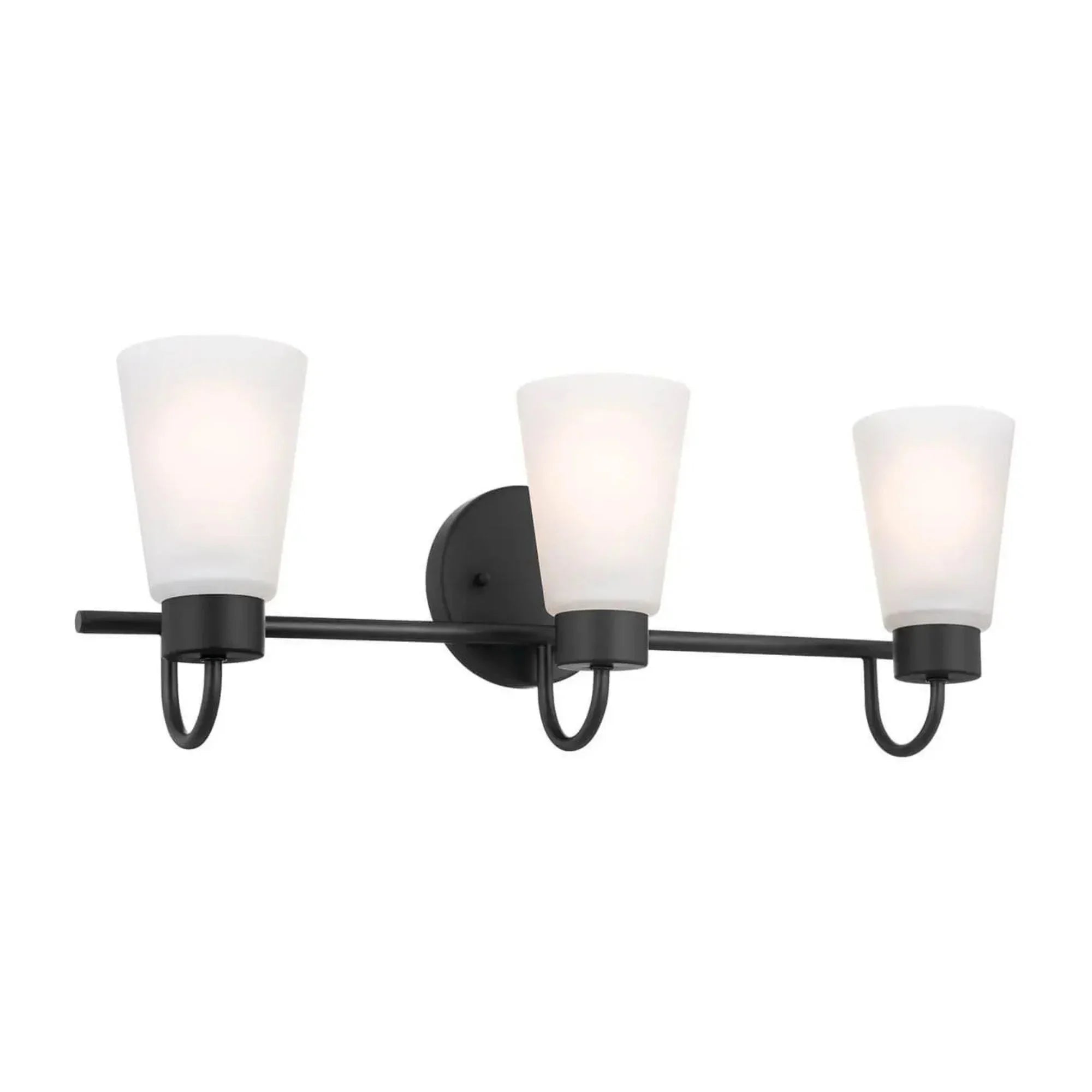 Erma 23" 3-Light Bath Vanity Light, Black Finish