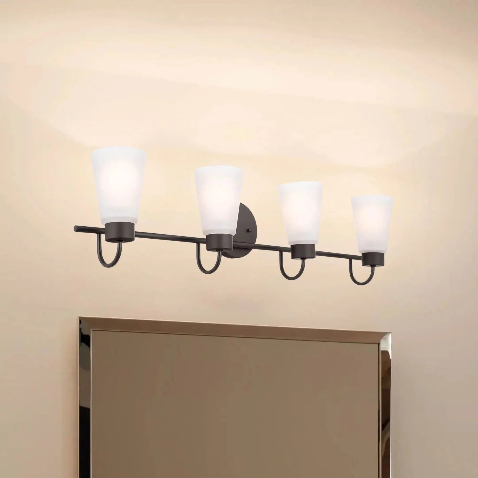 Erma 33" 4-Light Bath Vanity Light, Olde Bronze Finish