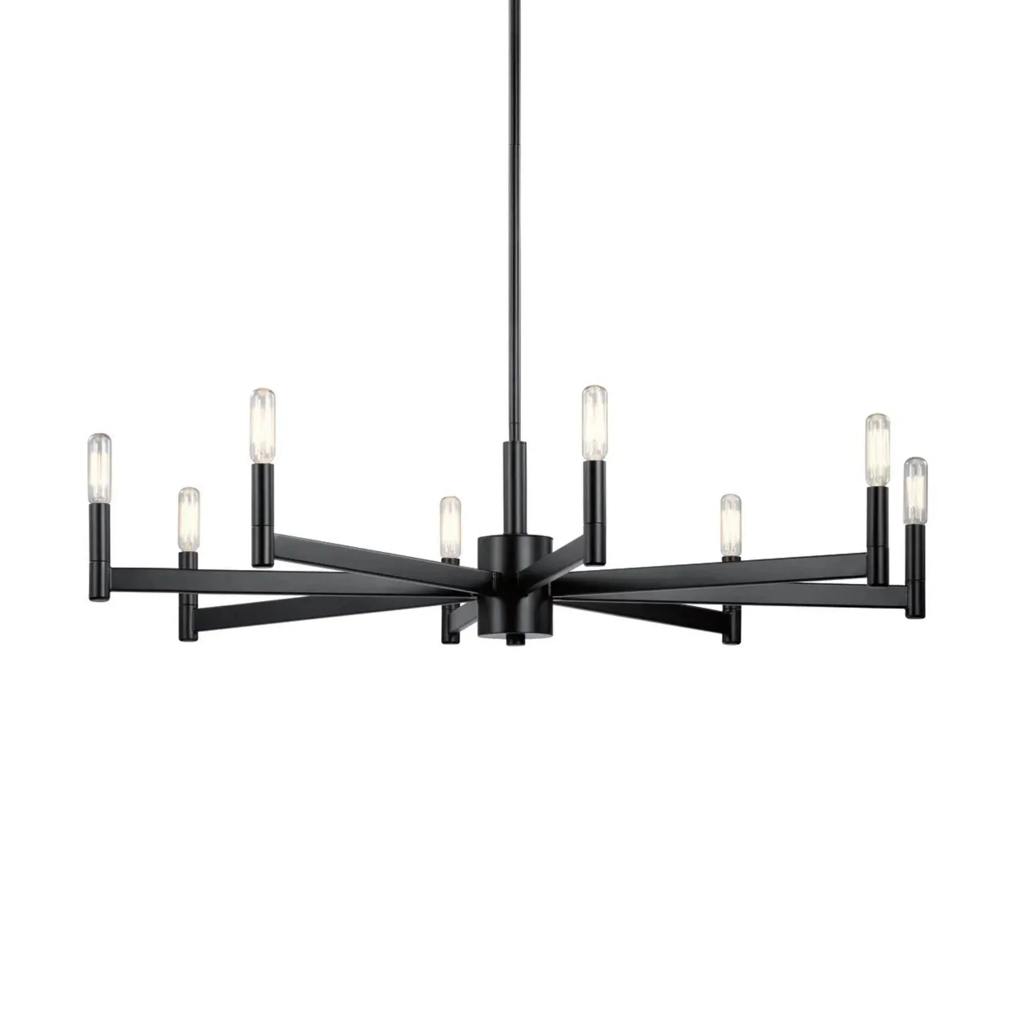 Erzo 36" 8-Light Chandelier, Black Finish