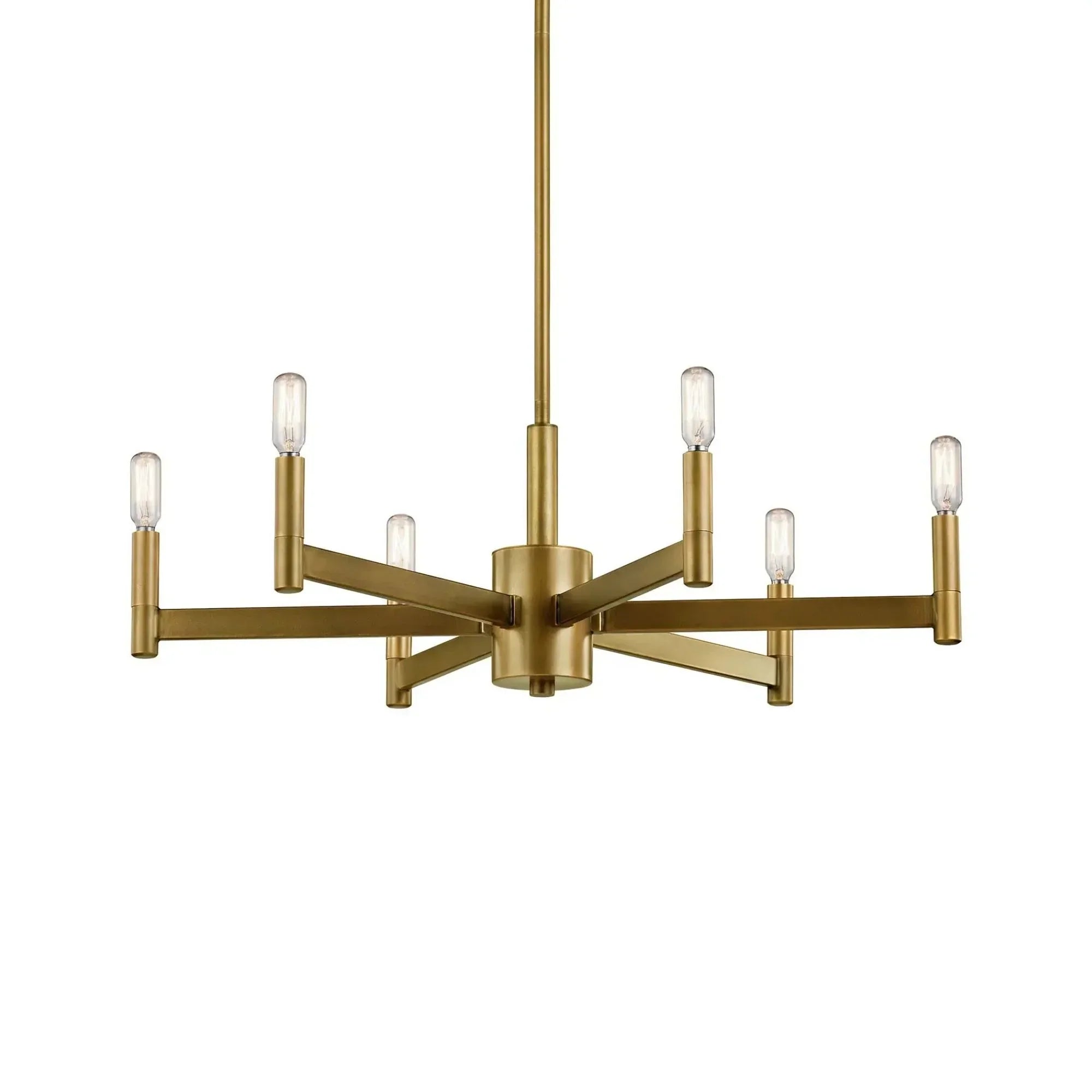 Erzo 26" 6-Light Chandelier, Natural Brass Finish