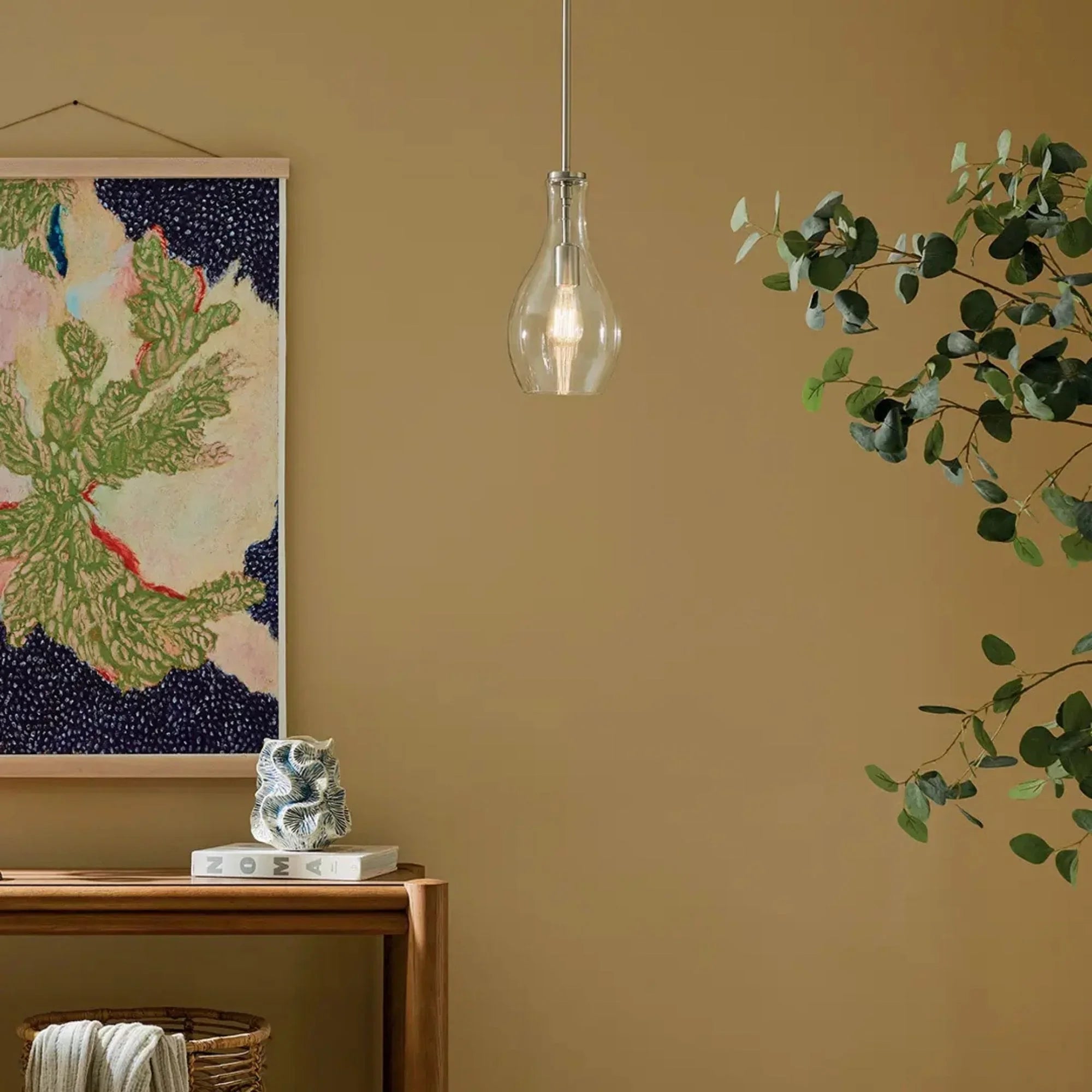 Everly 7" Pendant, Brushed Nickel Finish, Clear Glass