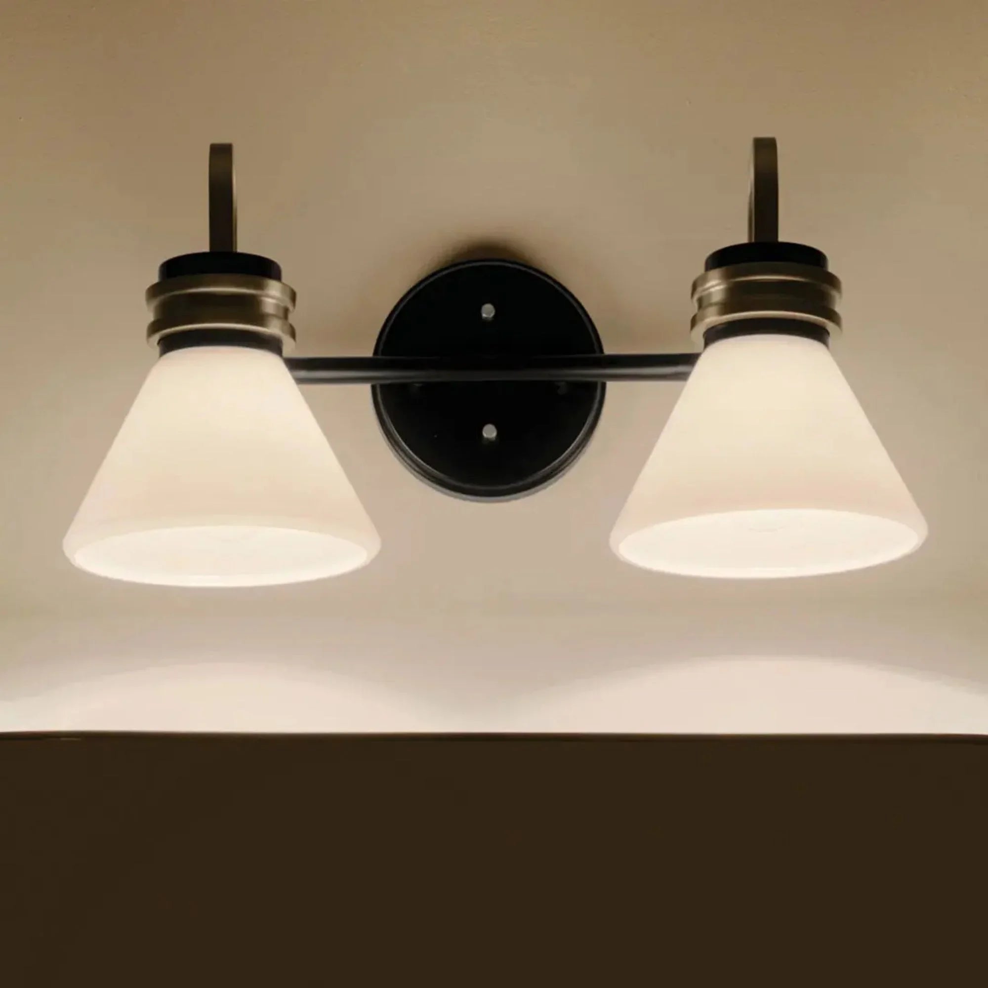 Farum 19" 2-Light Bath Vanity Light, Black Finish