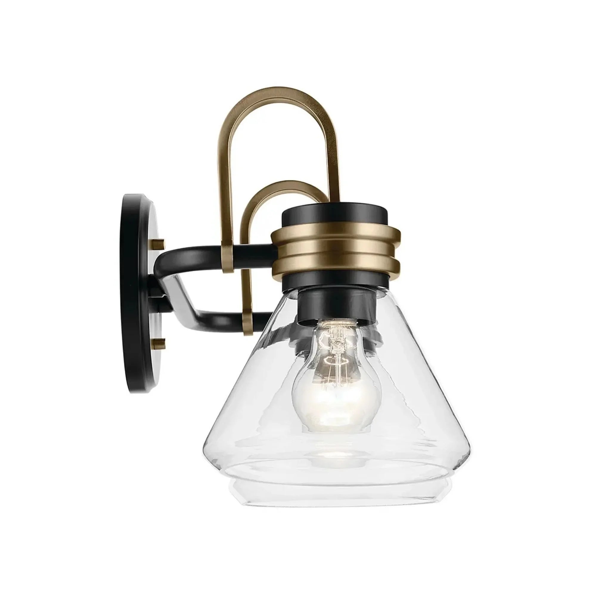 Farum 19" 2-Light Bath Vanity Light, Black Finish, Clear Glass