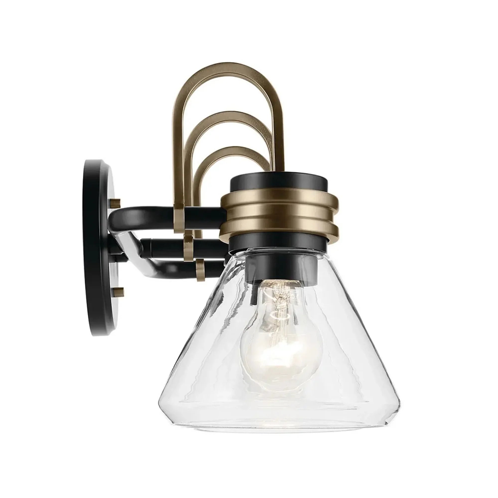 Farum 26" 3-Light Bath Vanity Light, Black Finish, Clear Glass