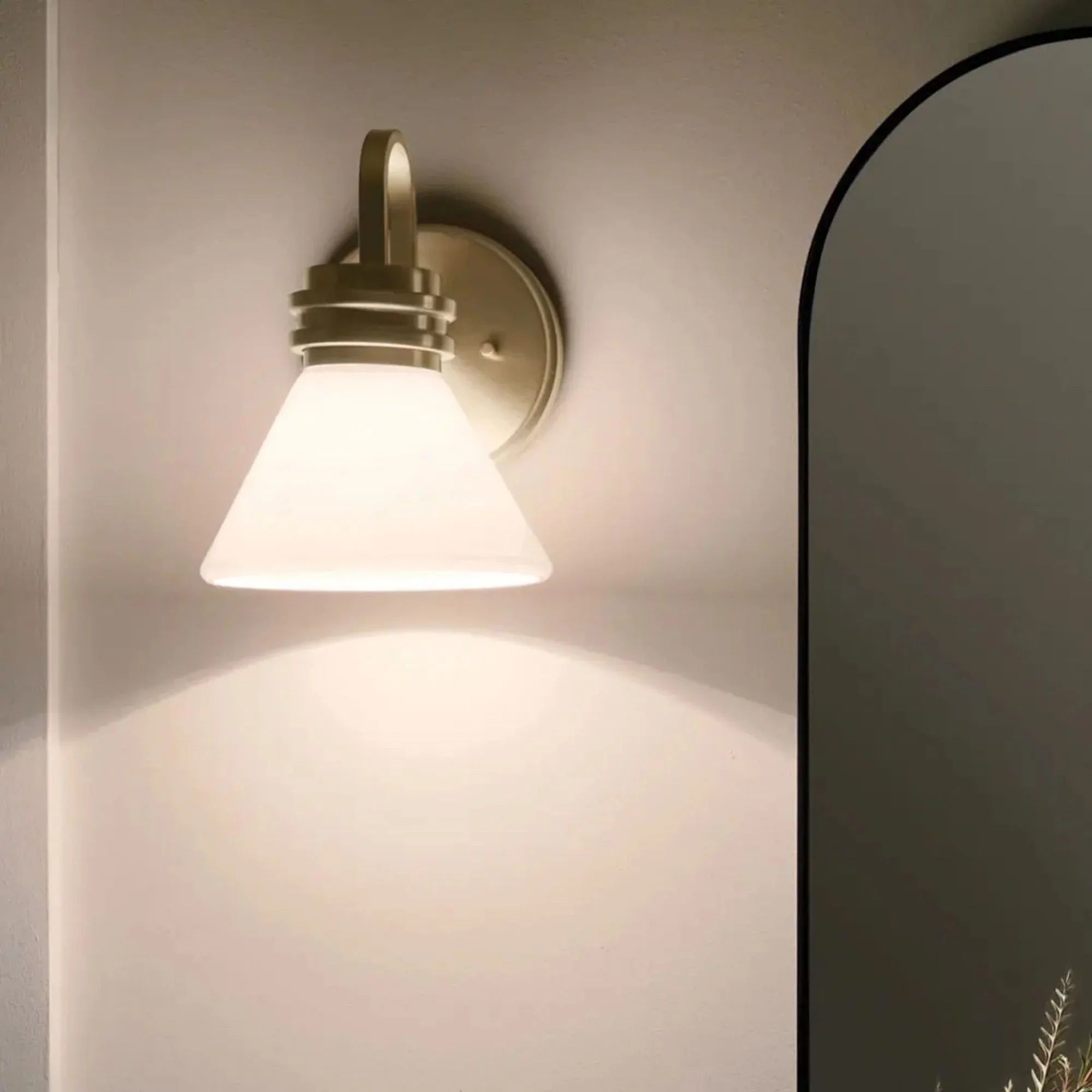 Farum 7" Wall Sconce, Champagne Bronze Finish, Opal Glass