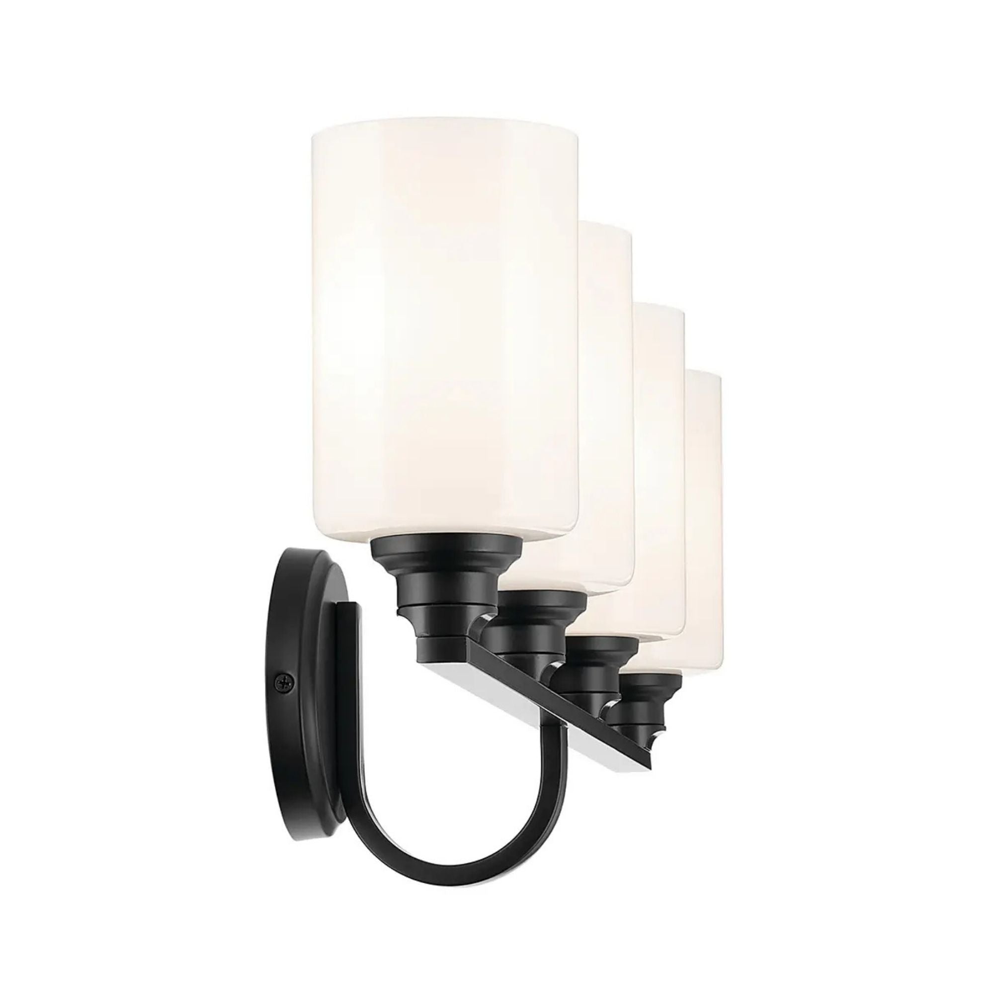 Gioe 32" 4-Light Bath Vanity Light, Black Finish Fluted Glass