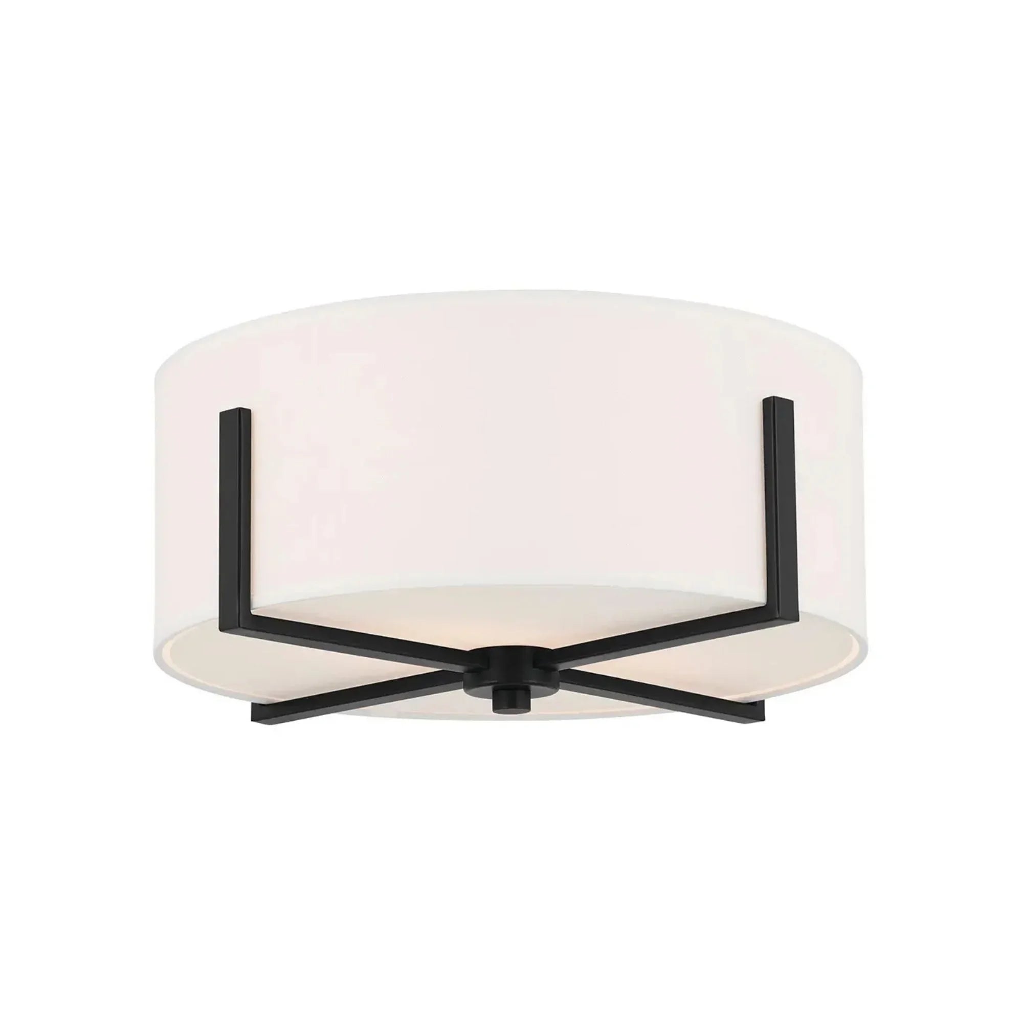 Malen 16" 2-Light Flush Mount, Black Finish