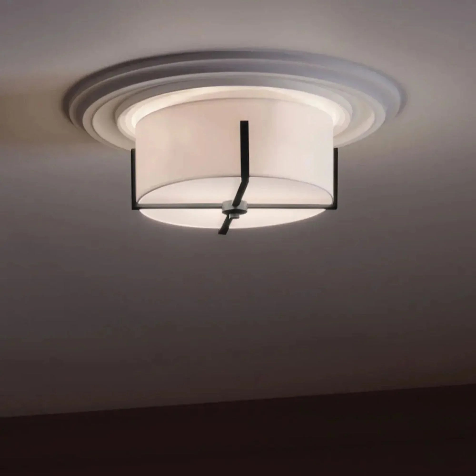 Malen 16" 2-Light Flush Mount, Black Finish