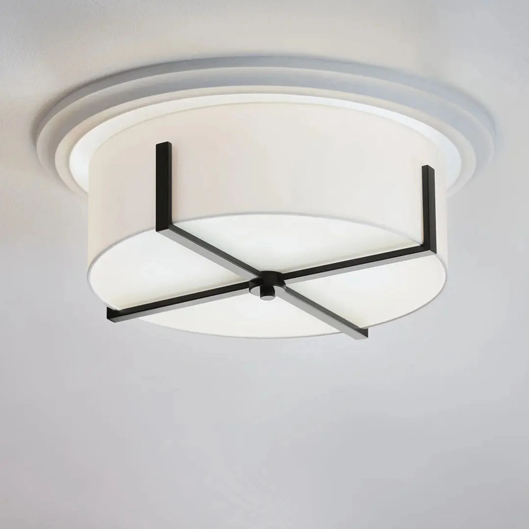 Malen 20" 4-Light Flush Mount, Black Finish