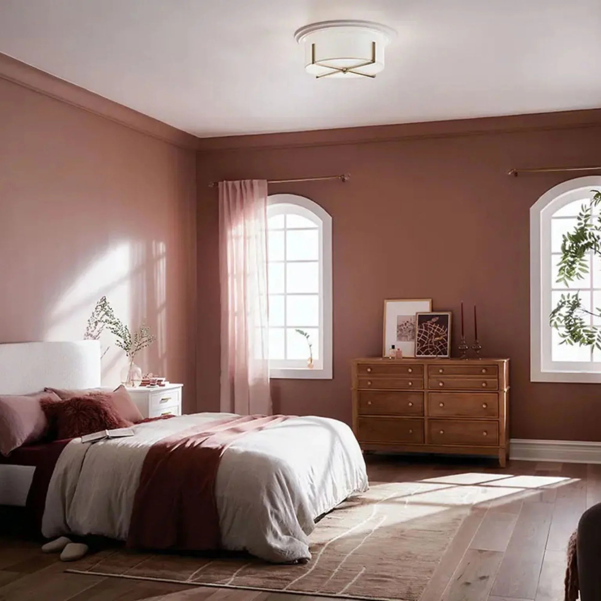 Malen 20" 4-Light Flush Mount, Champagne Bronze Finish