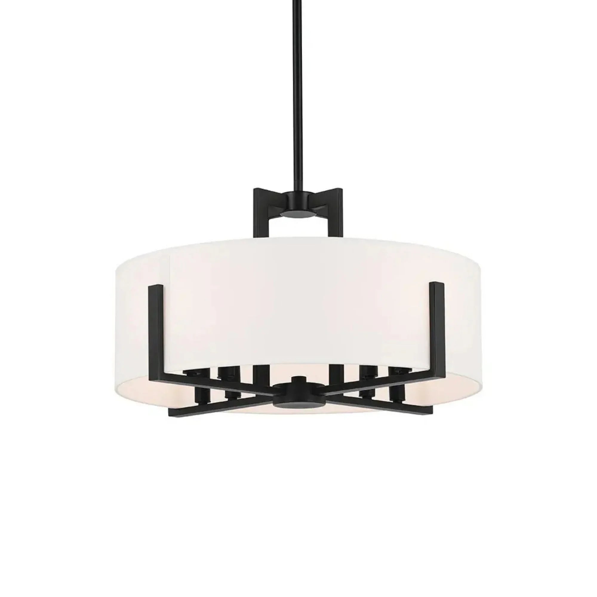 Malen 20" 8-Light Convertible Pendant, Black Finish