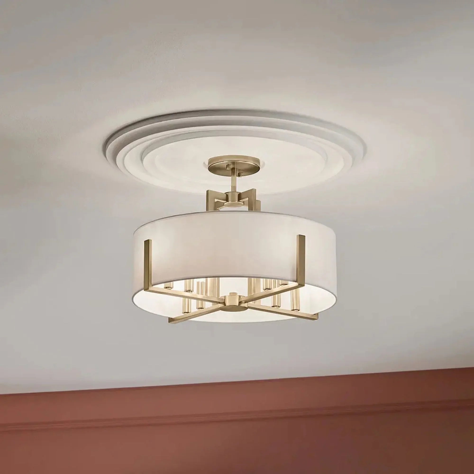 Malen 20" 8-Light Convertible Pendant, Champagne Bronze Finish