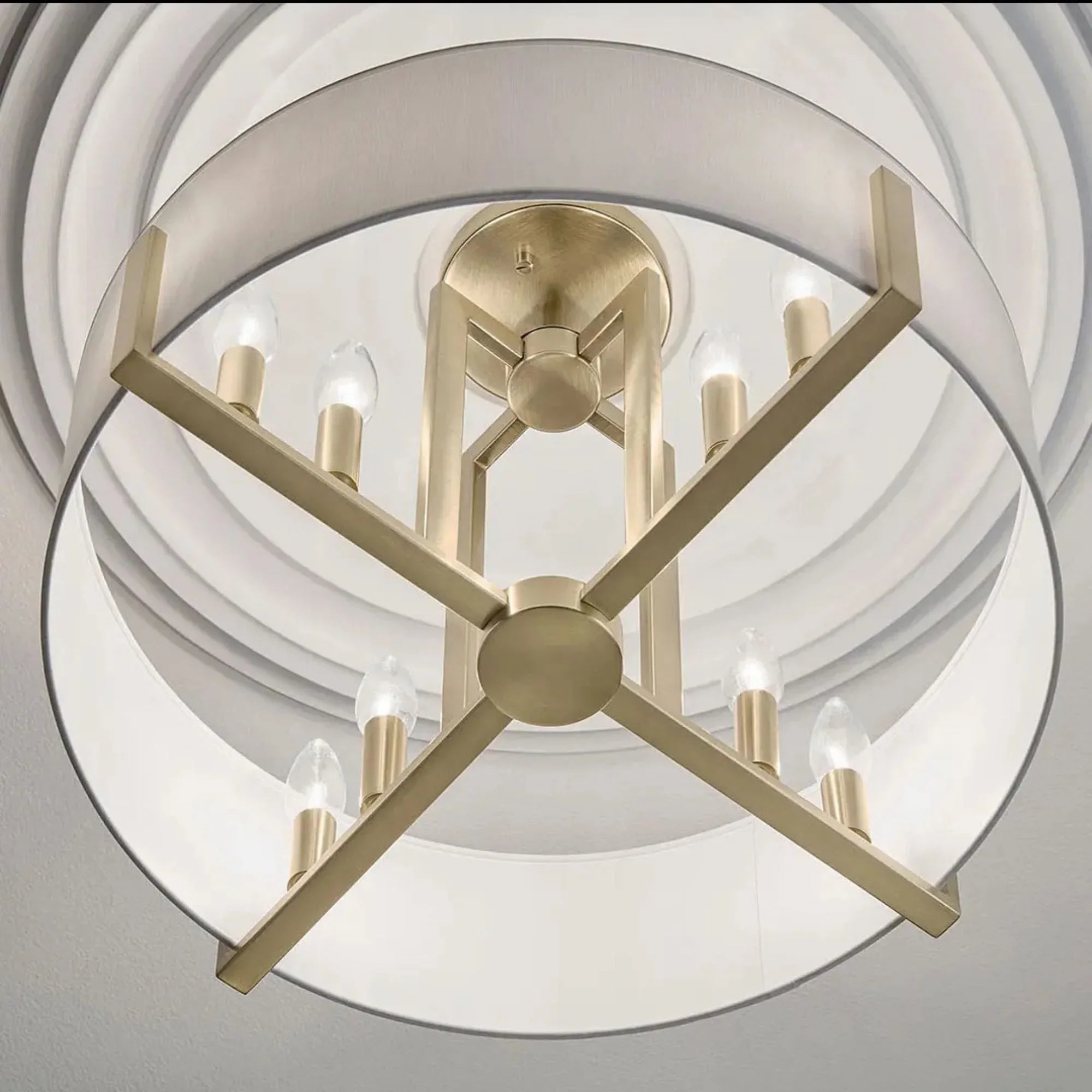 Malen 20" 8-Light Convertible Pendant, Champagne Bronze Finish