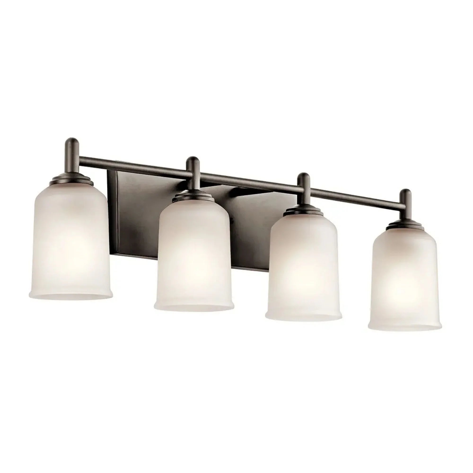 Shailene 30" 4-Light Bath Vanity Light, Olde Bronze Finish, Etched Glass