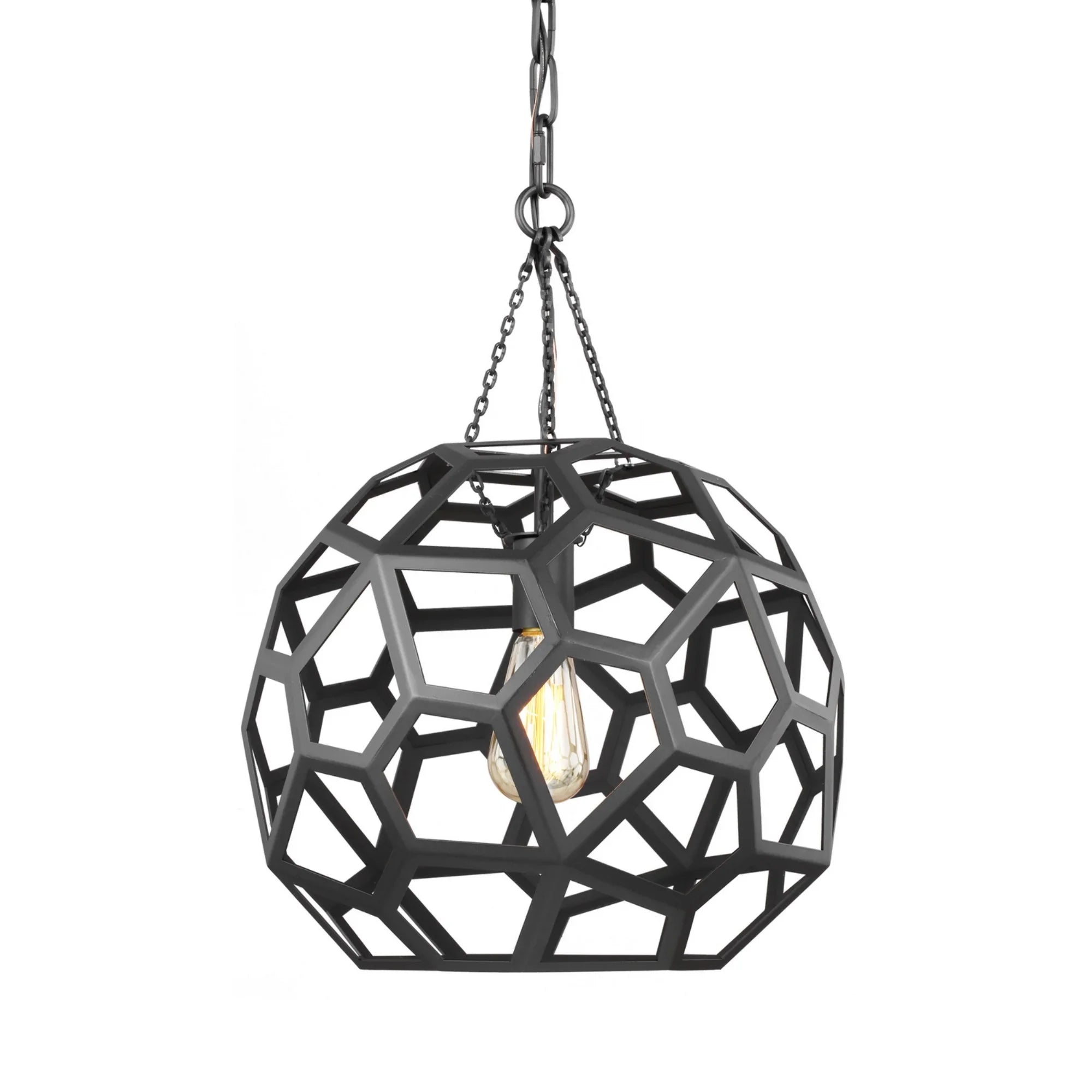 Feccetta 15" Medium Pendant, Midnight Black Finish - Bees Lighting