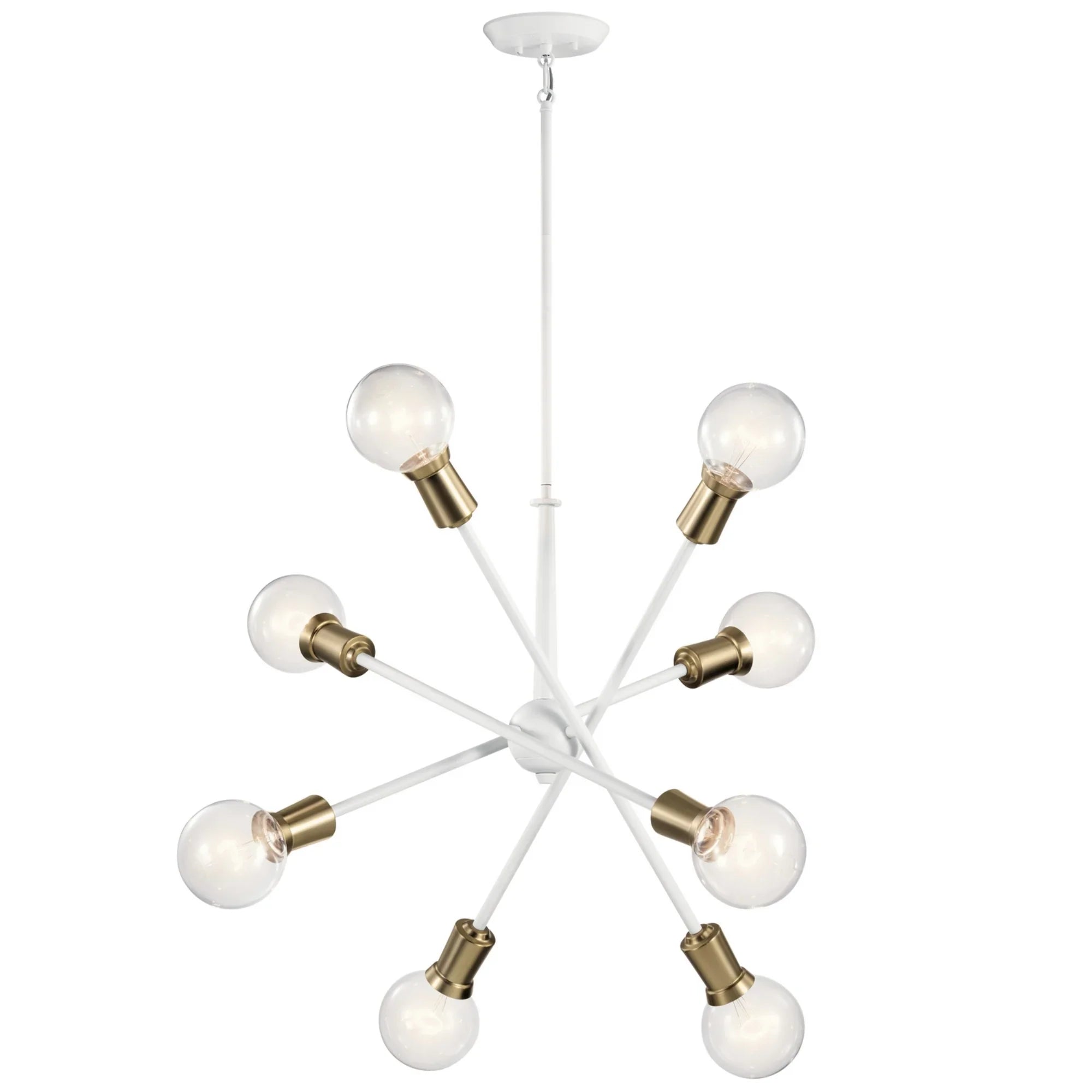Armstrong 30" 8-Light Chandelier, White Finish - Bees Lighting