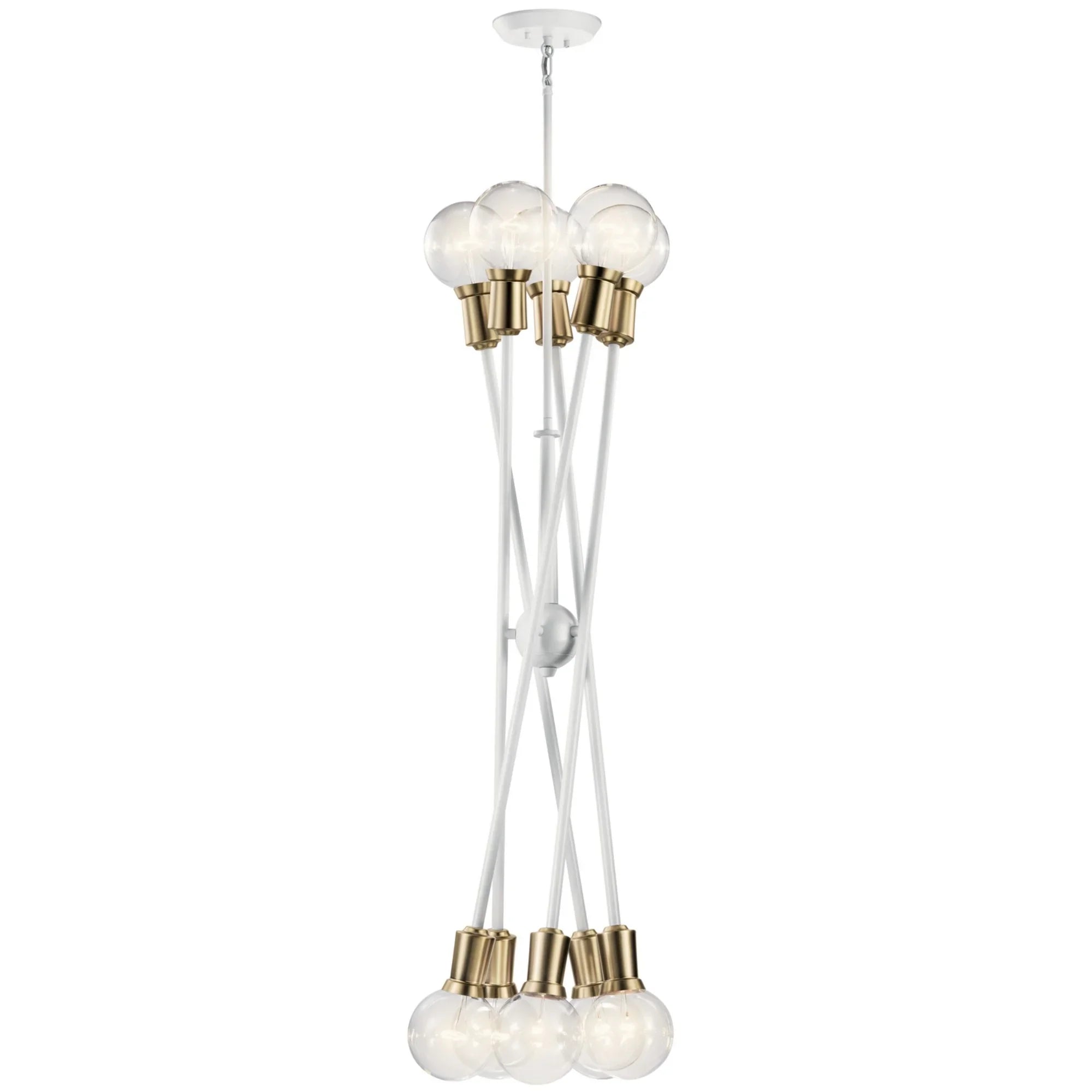 Armstrong 47" 10-Light Chandelier, White Finish - Bees Lighting