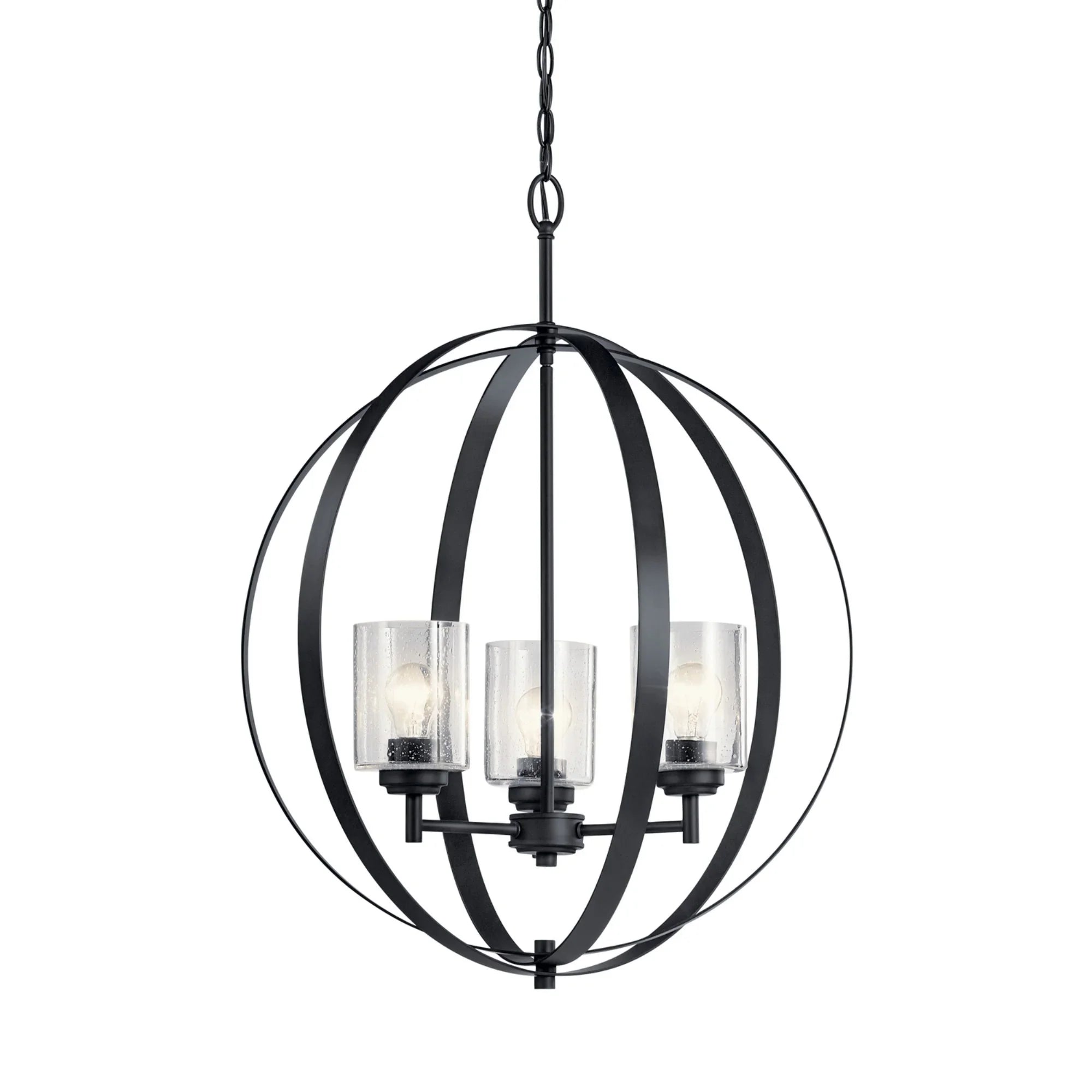 Winslow 25" 3-Light Chandelier, Black Finish - Bees Lighting