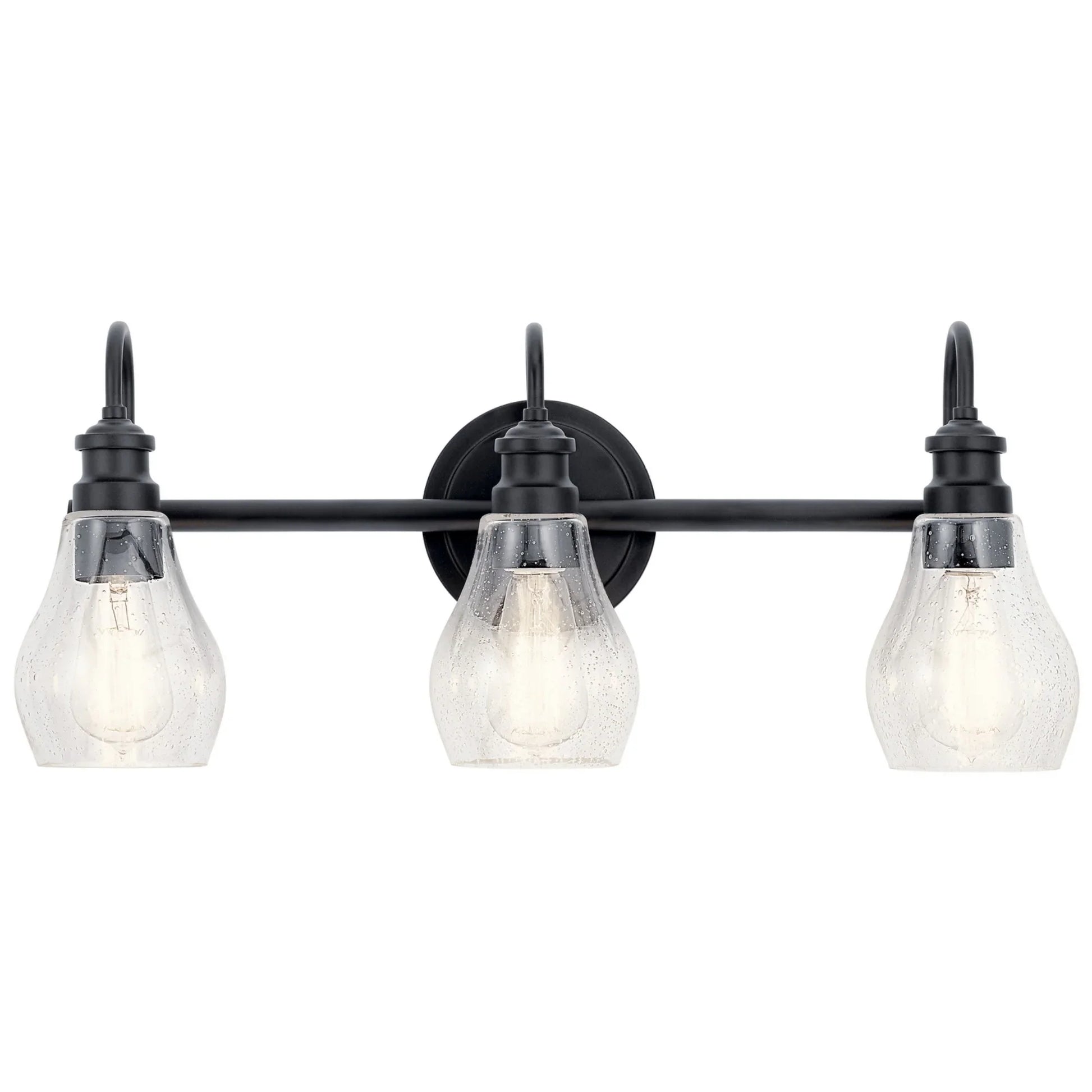 Greenbrier 24" 3-Light Bath Vanity Light, Black Finish - Bees Lighting