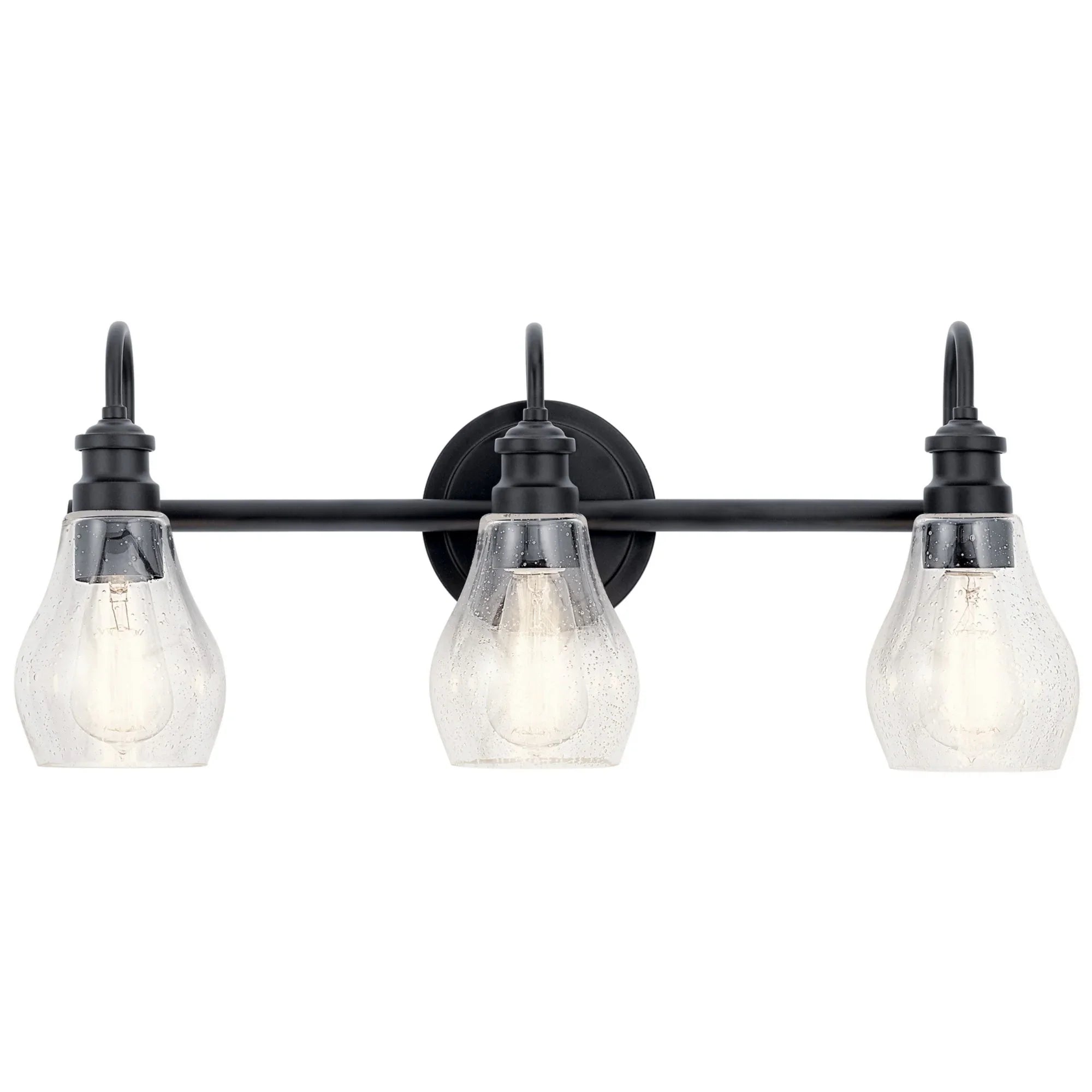 Greenbrier 24" 3-Light Bath Vanity Light, Black Finish - Bees Lighting